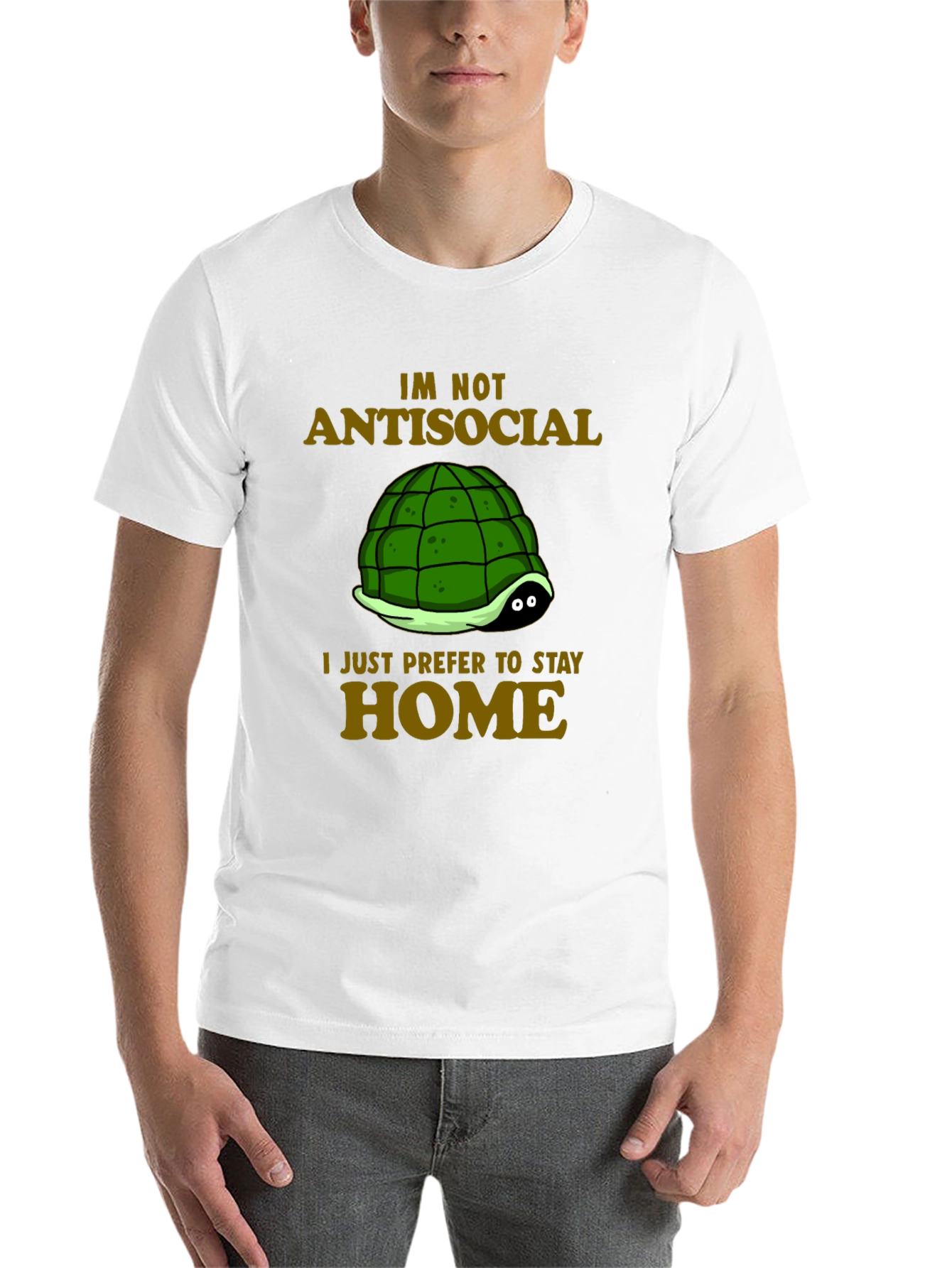 Black Introvert Turtle T-Shirt - Antisocial Stay Home Humor view 14