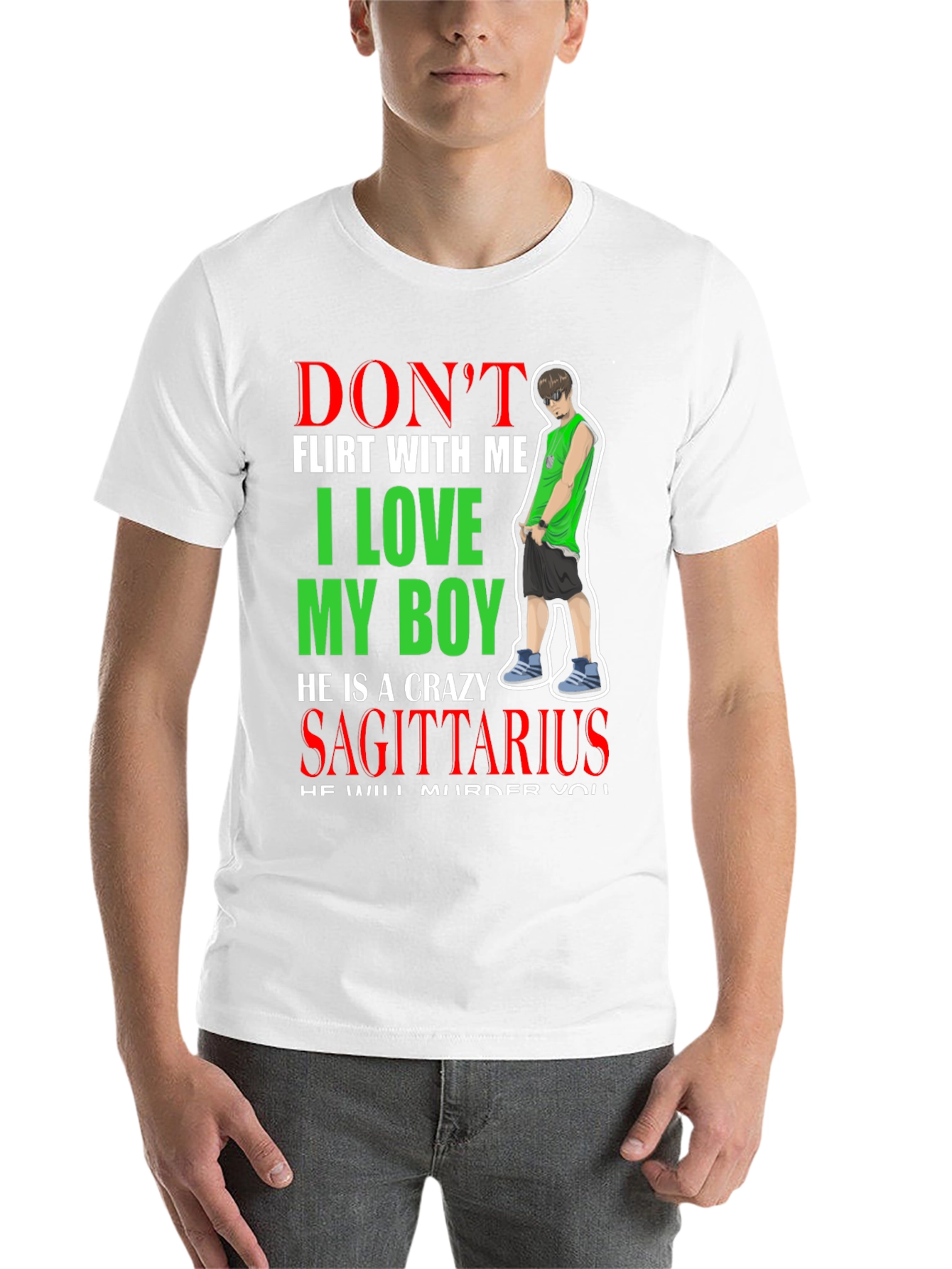 Black Don't Flirt With Me Crazy Sagittarius Boy T-Shirt view 14