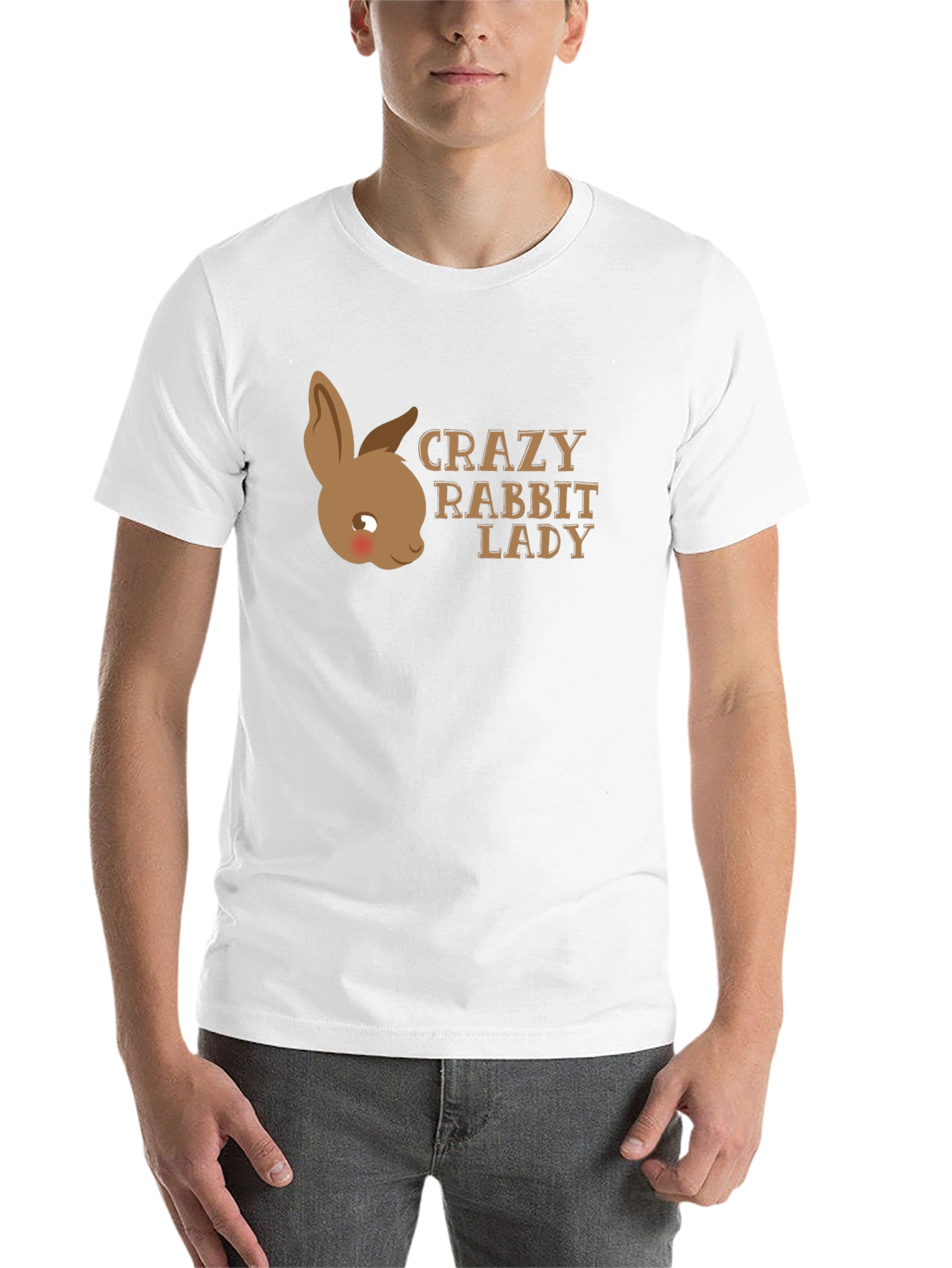 Black Crazy Rabbit Lady T-Shirt - Unisex view 14