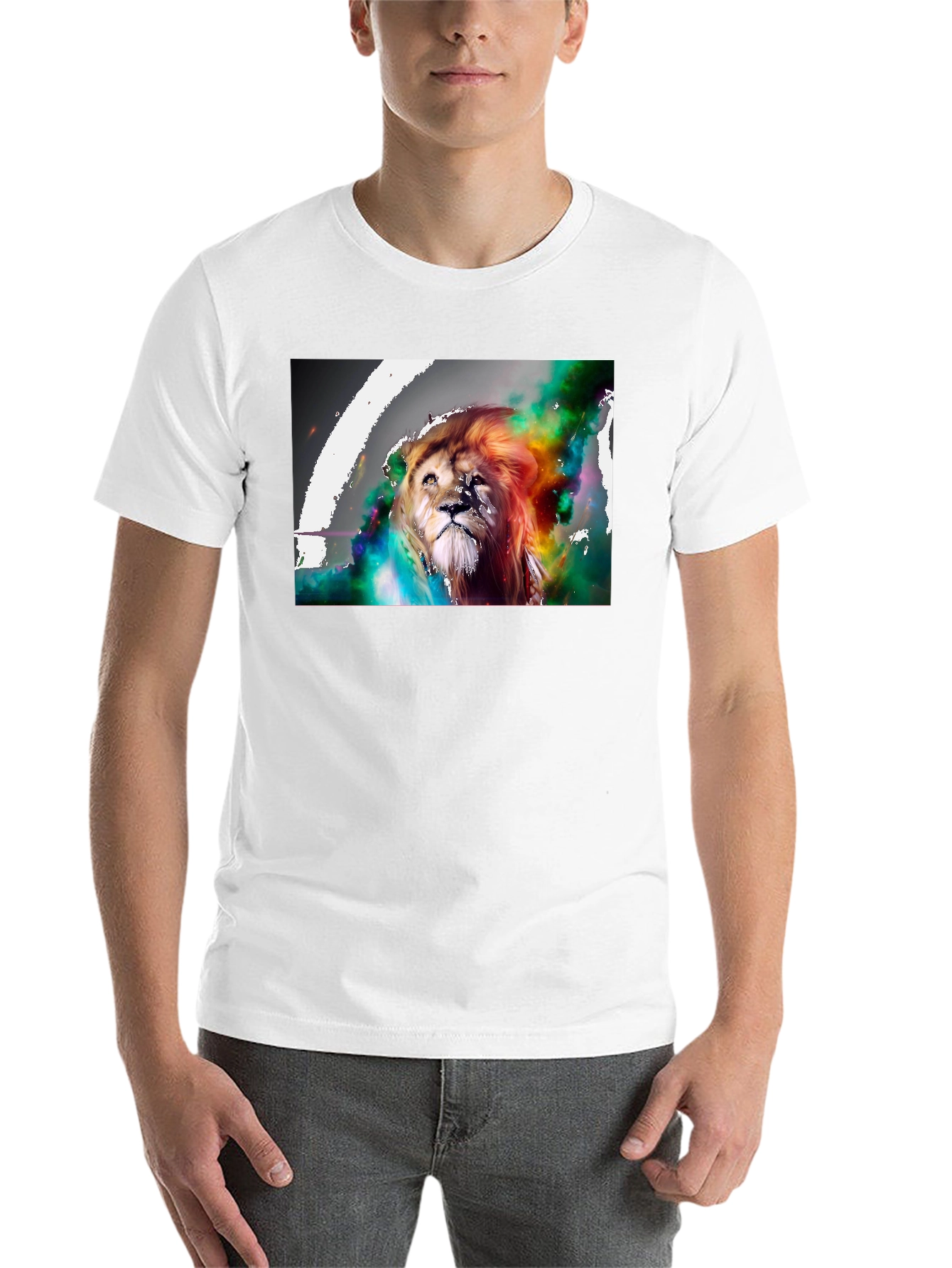 Black Lion Art Graphic Print T-Shirt view 14