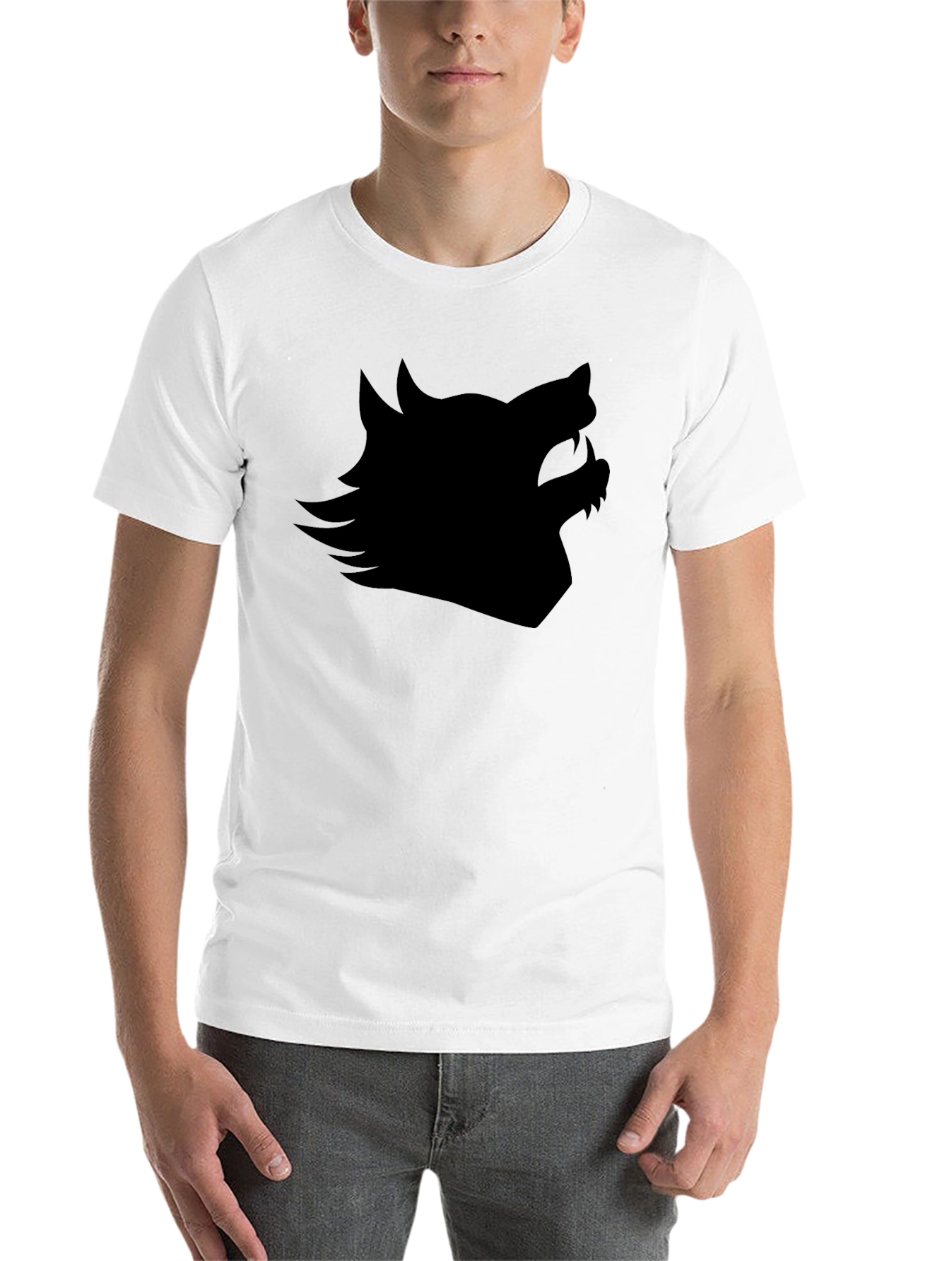 Black Black Wolf Silhouette Graphic Tee view 14