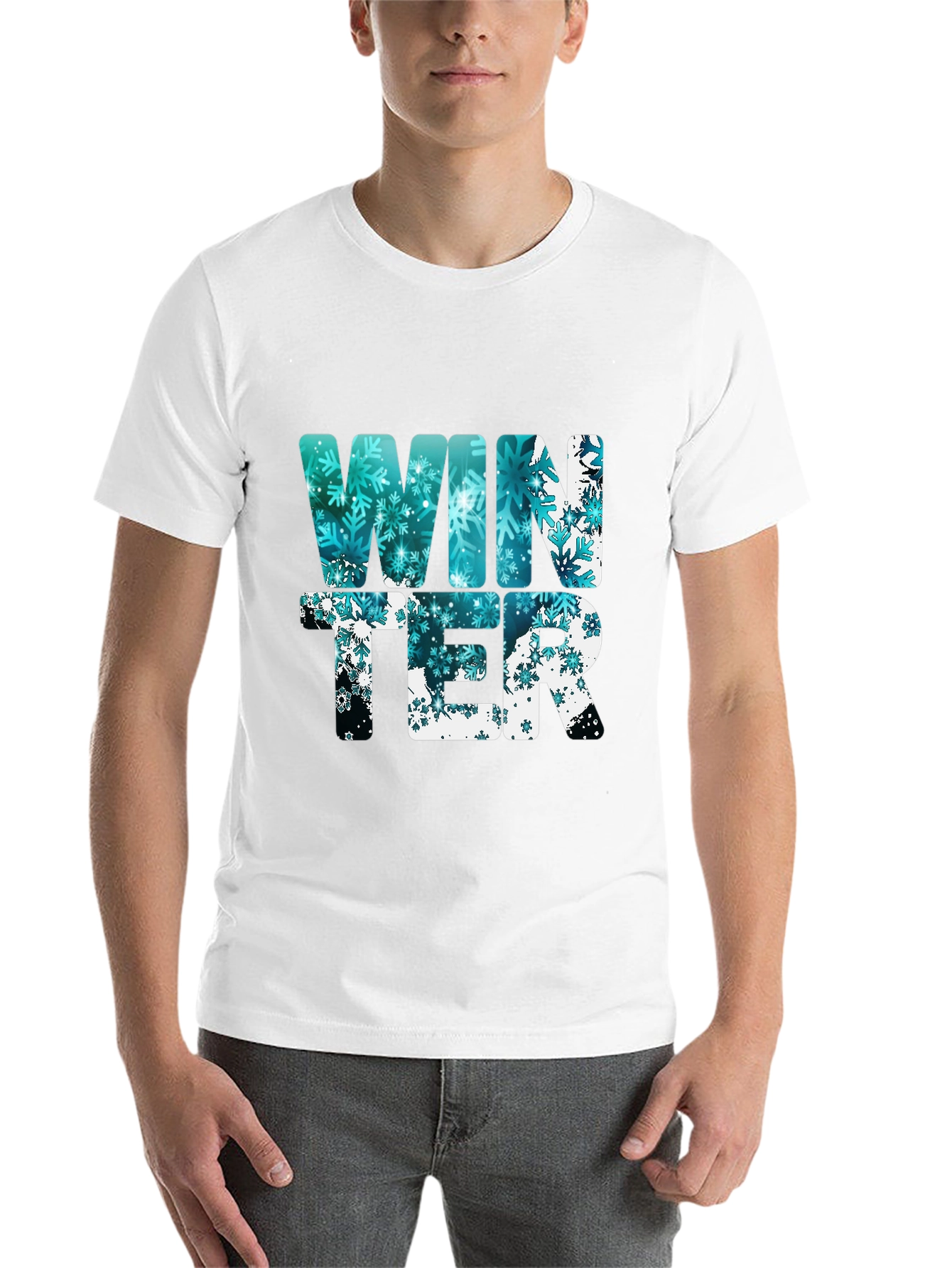 Winter Snowflake Graphic Tee - Black - 14