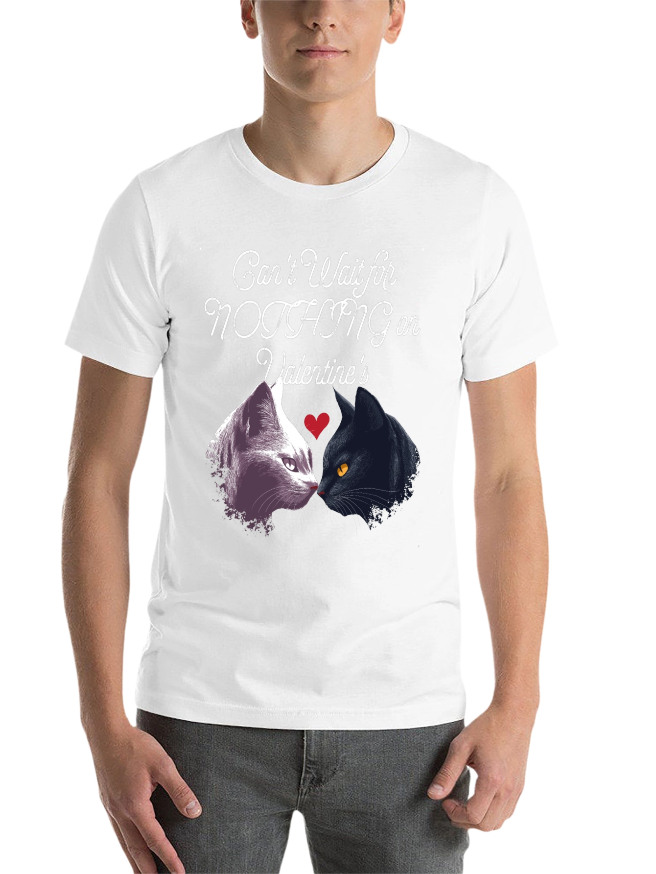 Black Valentine's Cats T-Shirt: Can't Wait for Nothing! view 14