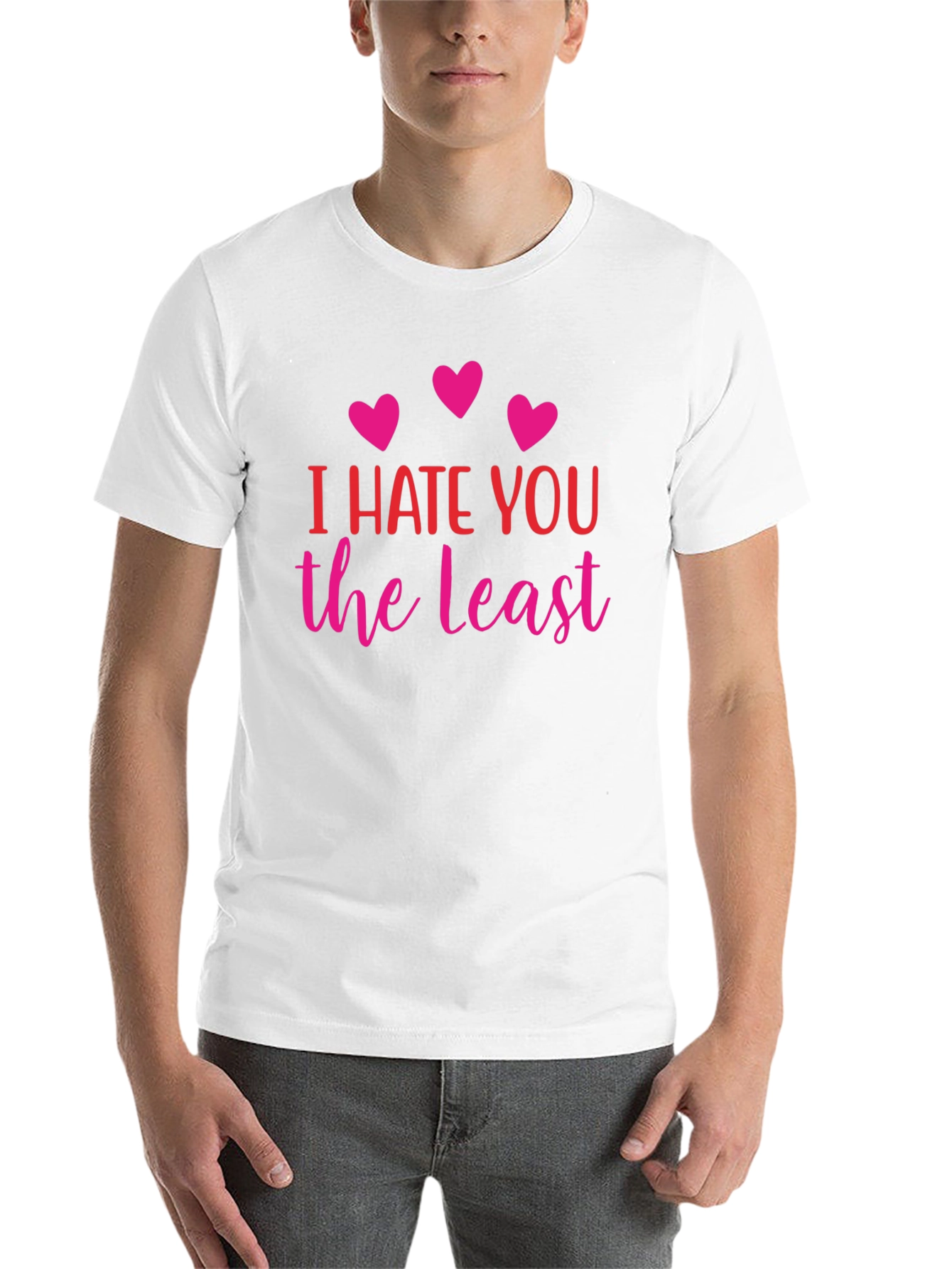 Black I Hate You The Least Graphic T-Shirt view 14