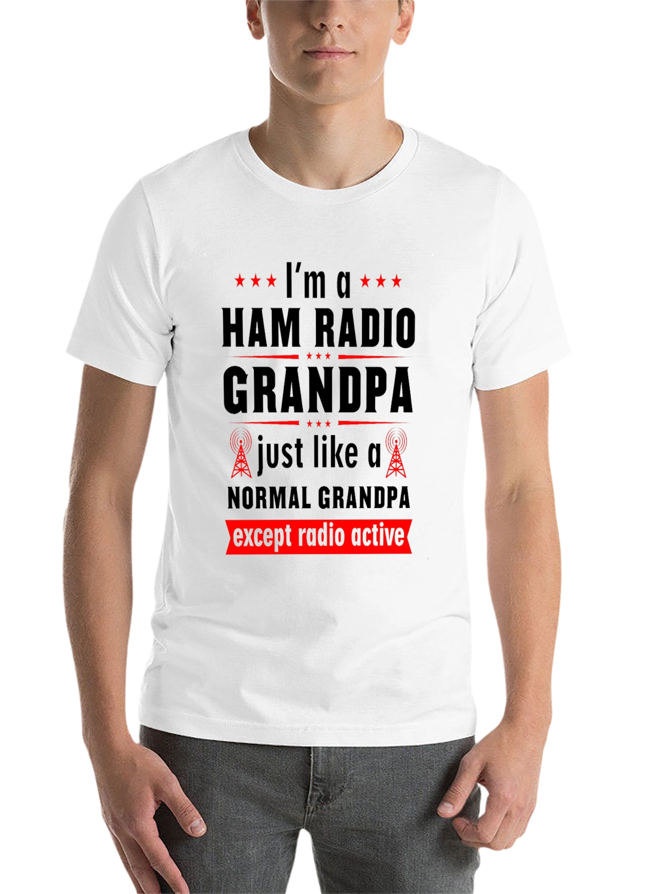 Black Ham Radio Grandpa T-Shirt view 14
