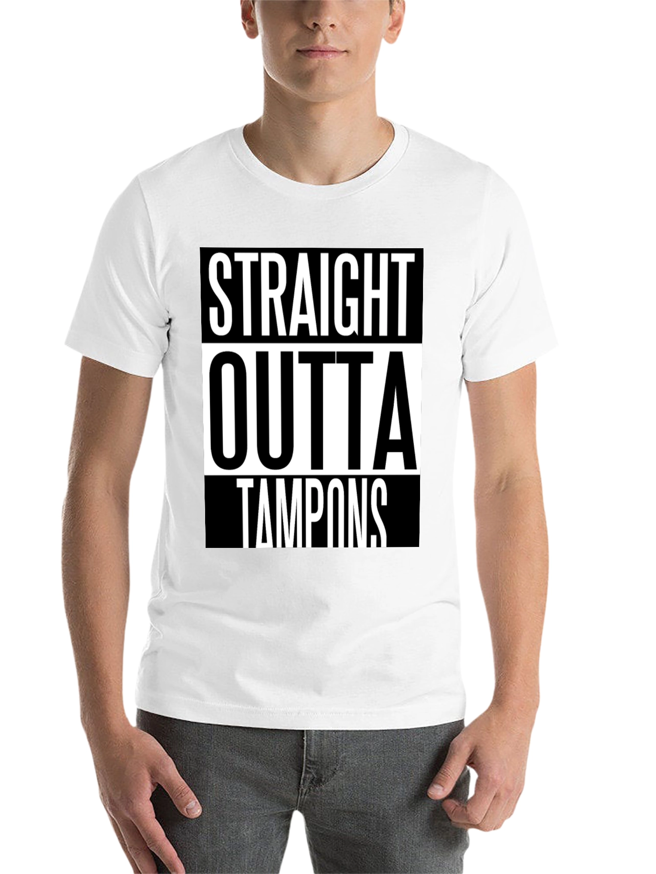 Black Straight Outta Tampons Graphic Tee view 14