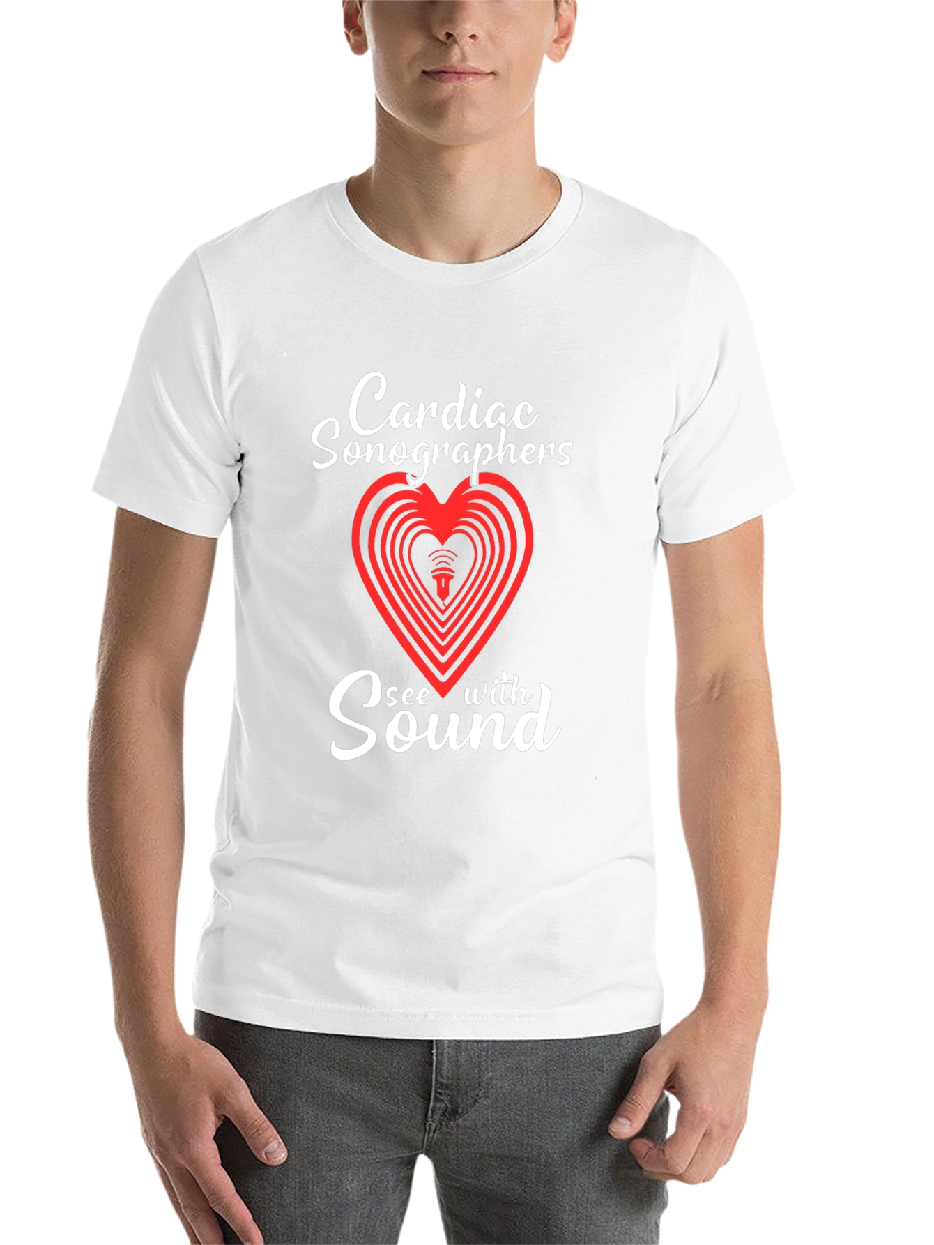 Black Cardiac Sonographer See With Sound T-Shirt view 14