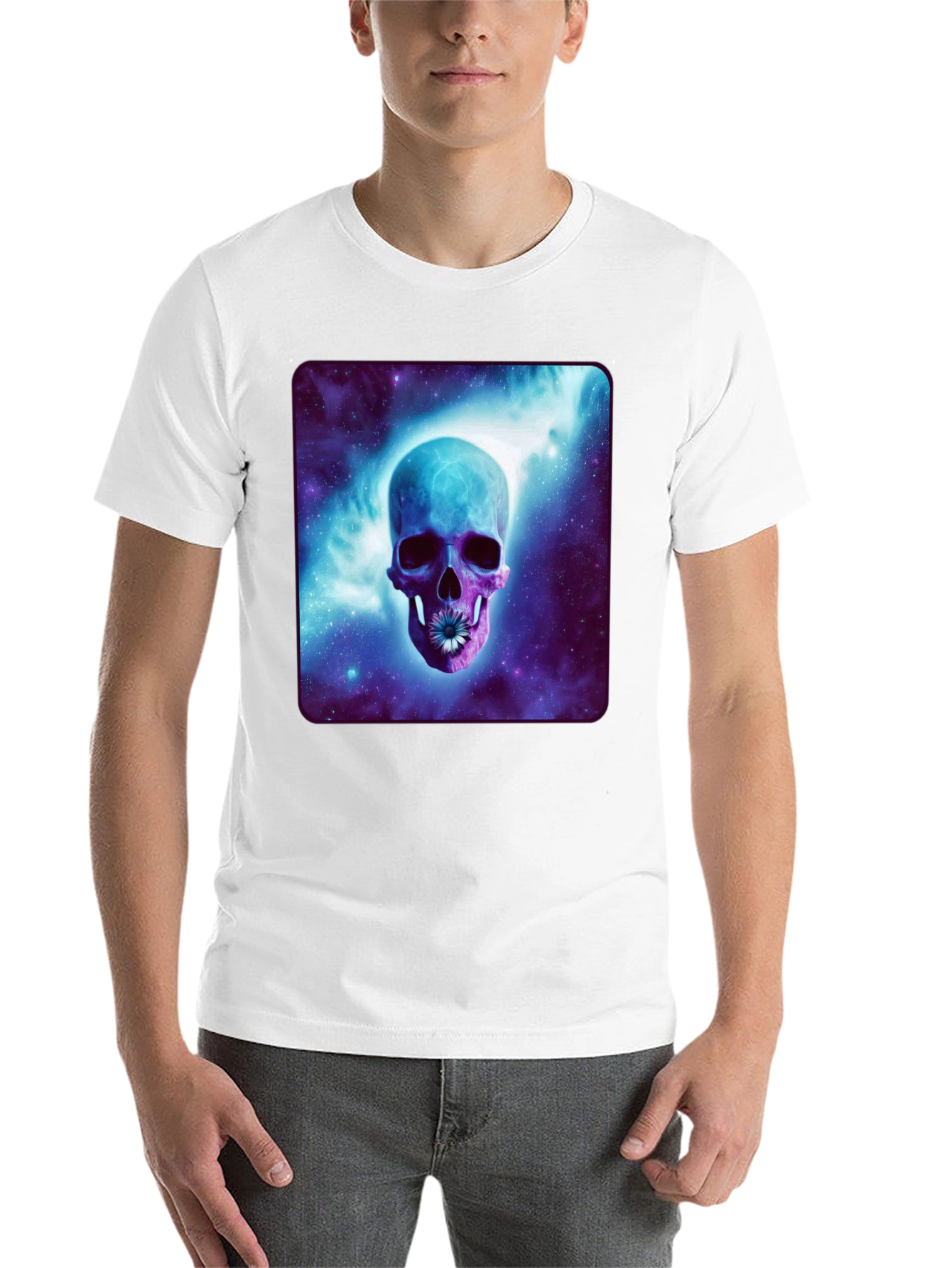 Black Skull Galaxy T-Shirt - Cosmic Design view 14