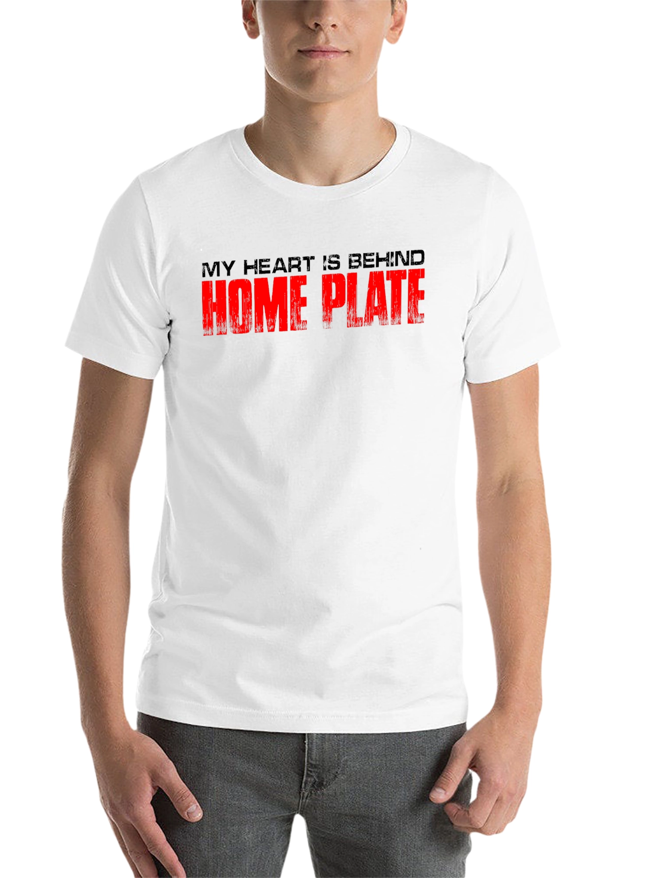 Black Home Plate Baseball Fan T-Shirt view 14