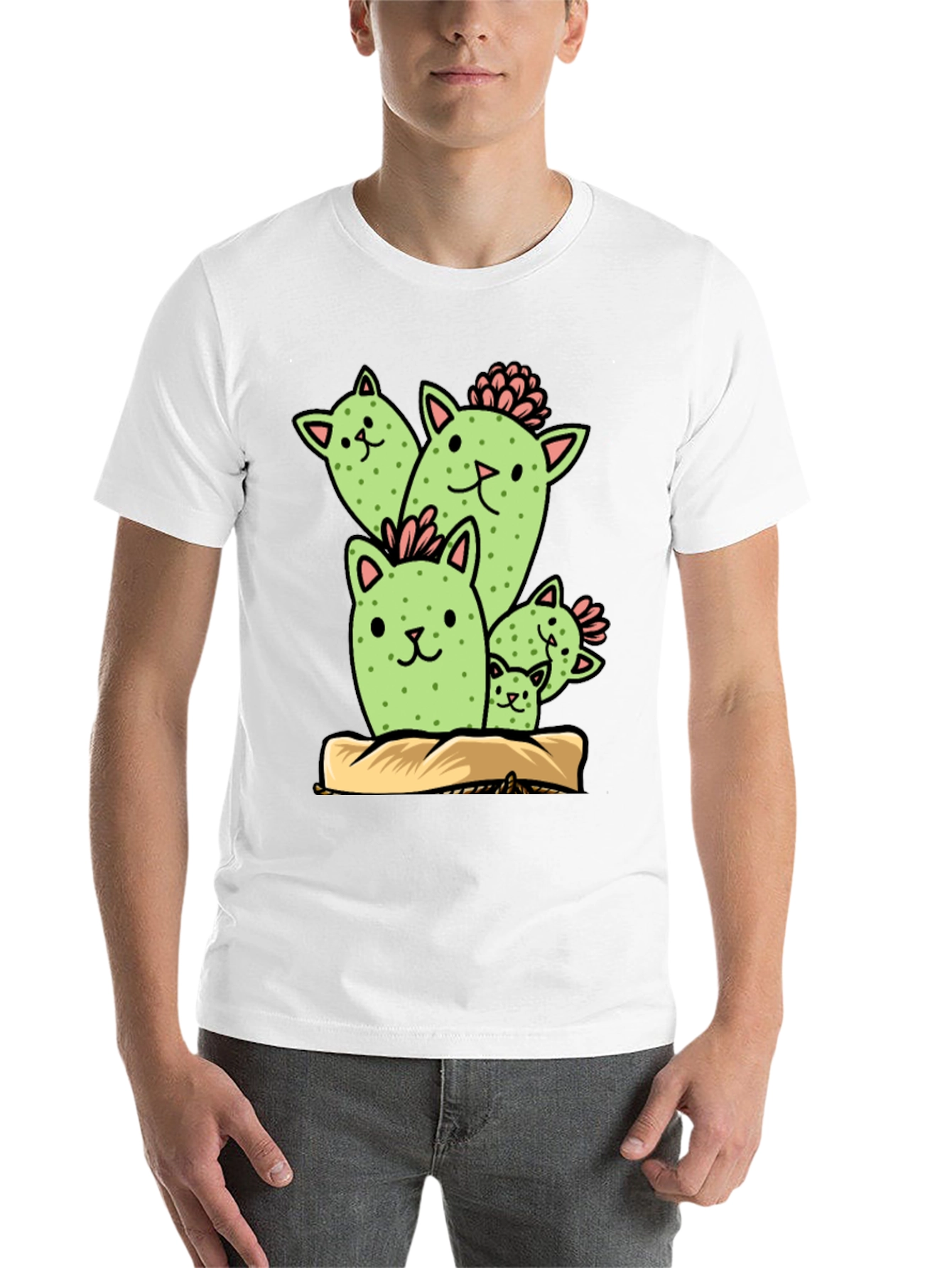 Black Cat Cactus Graphic Tee - Funny Plant Lover Shirt view 14