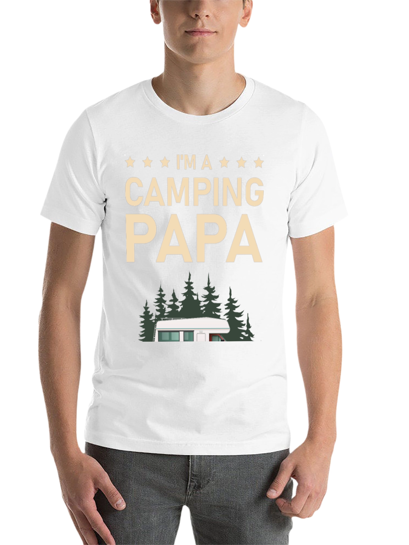 Black Camping Papa T-Shirt - Outdoor Adventure Dad Tee view 14