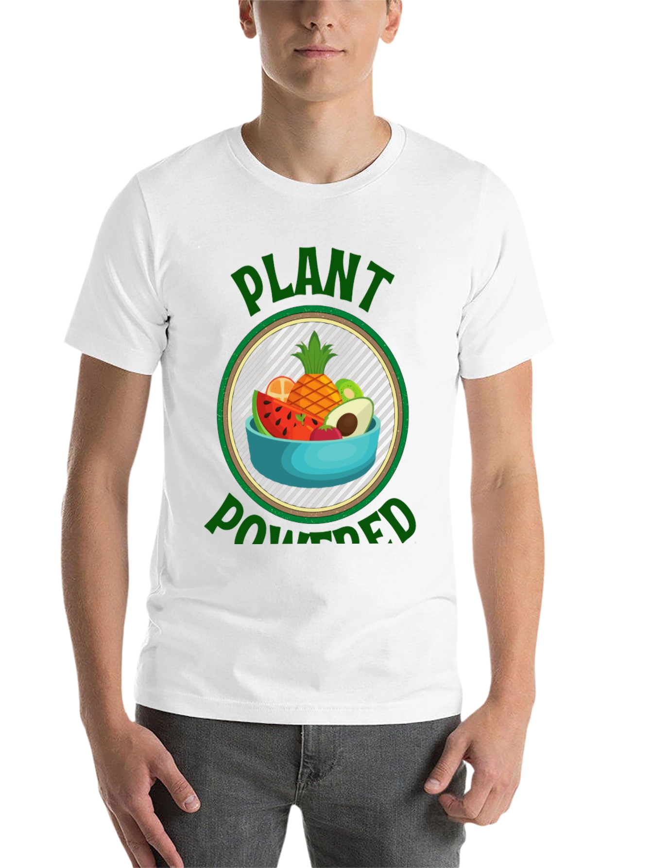Black Plant Powered Vegan T-Shirt - Healthy Lifestyle Tee view 14