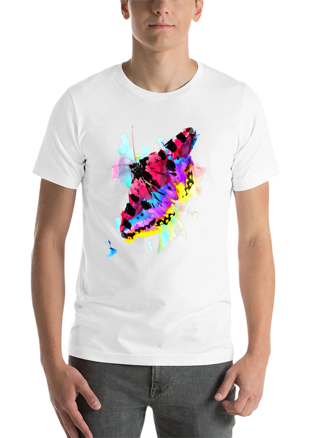 Black Abstract Butterfly Graphic Print Crew Neck T-Shirt view 14