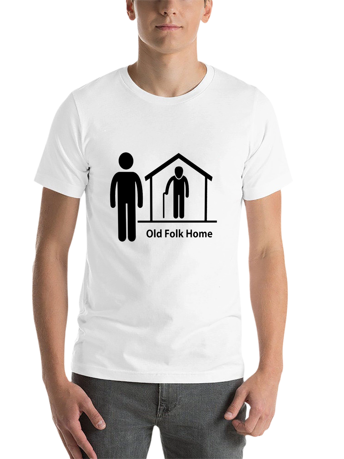 Black Old Folk Home T-Shirt - Funny Unisex Graphic Tee view 14