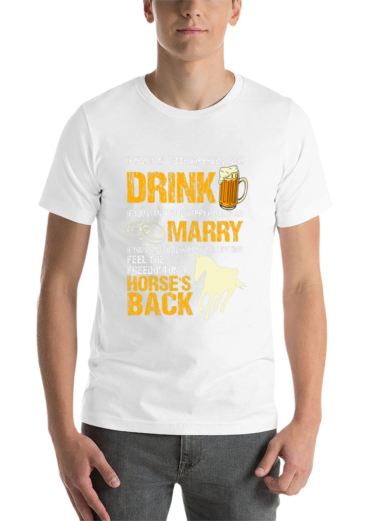 Black Drink Marry Horse T-Shirt: Happiness Guide view 14