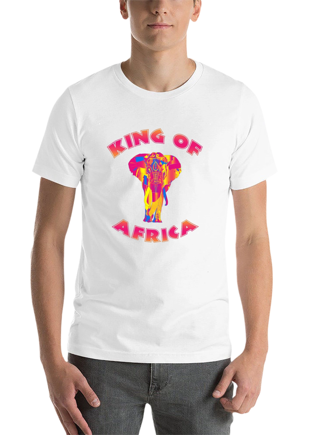 Black King of Africa Elephant Graphic Tee view 14