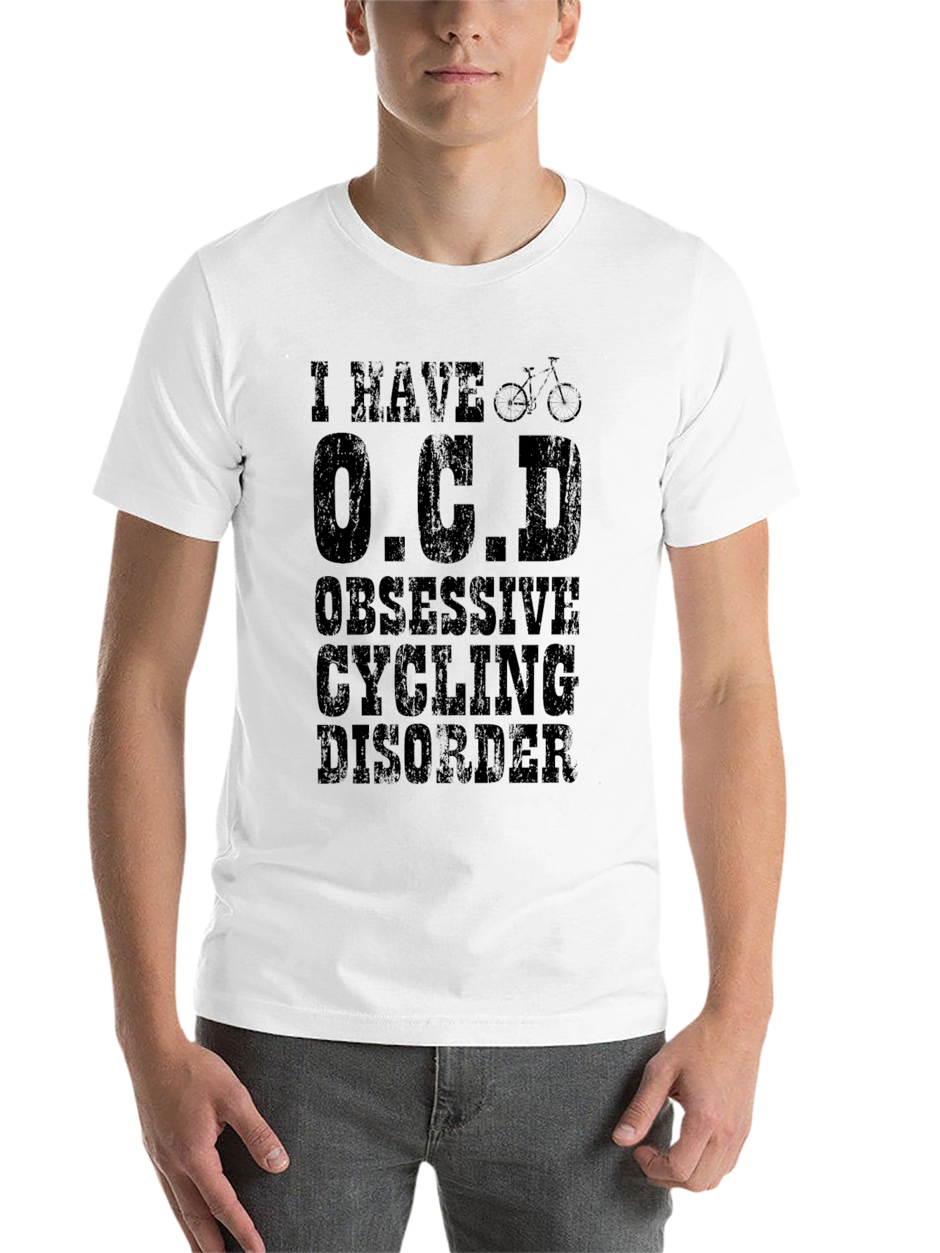 Black Funny OCD Obsessive Cycling Disorder T-Shirt view 14