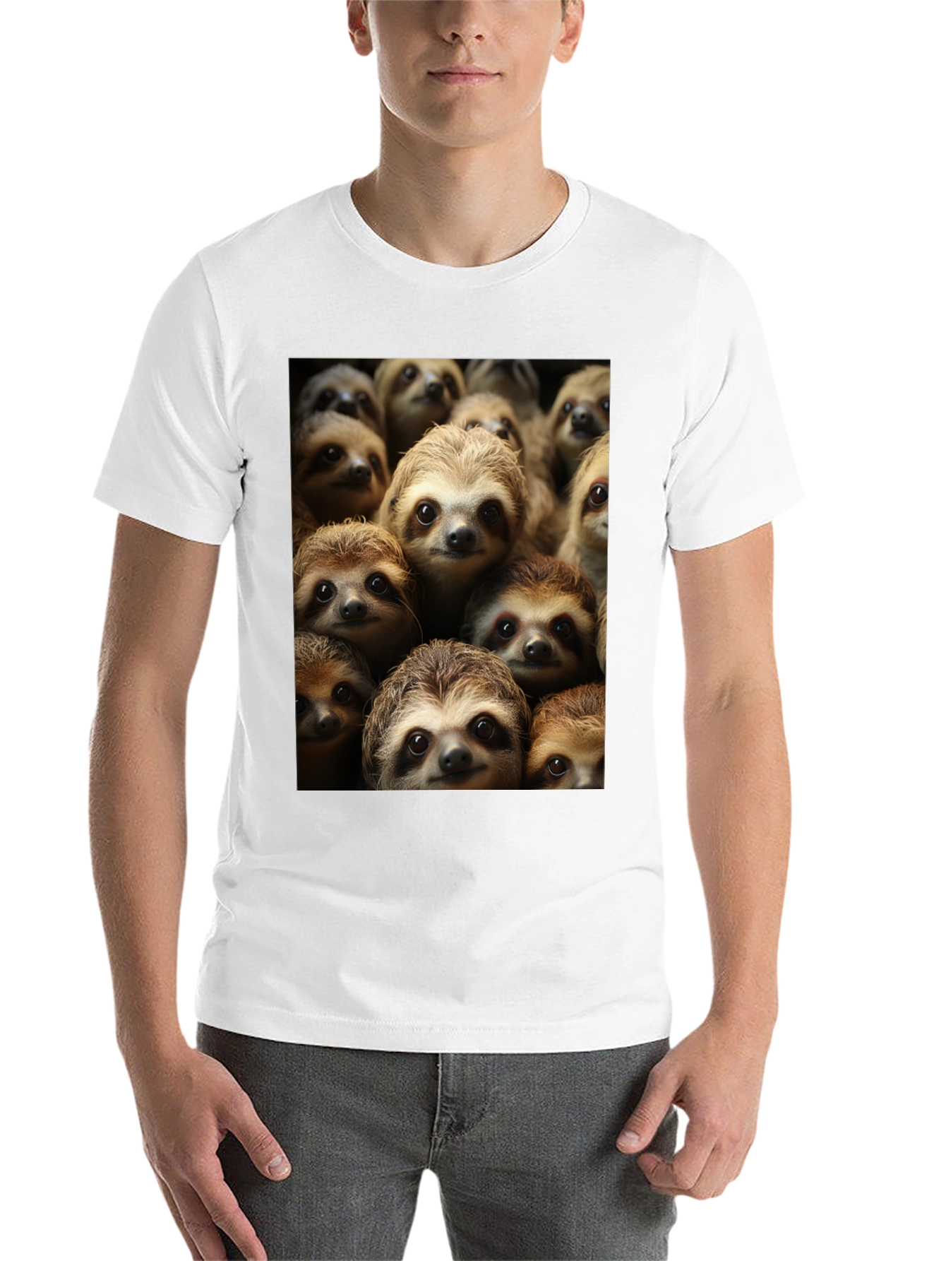 Black Sloth Crowd T-Shirt - Comfy & Cute view 14