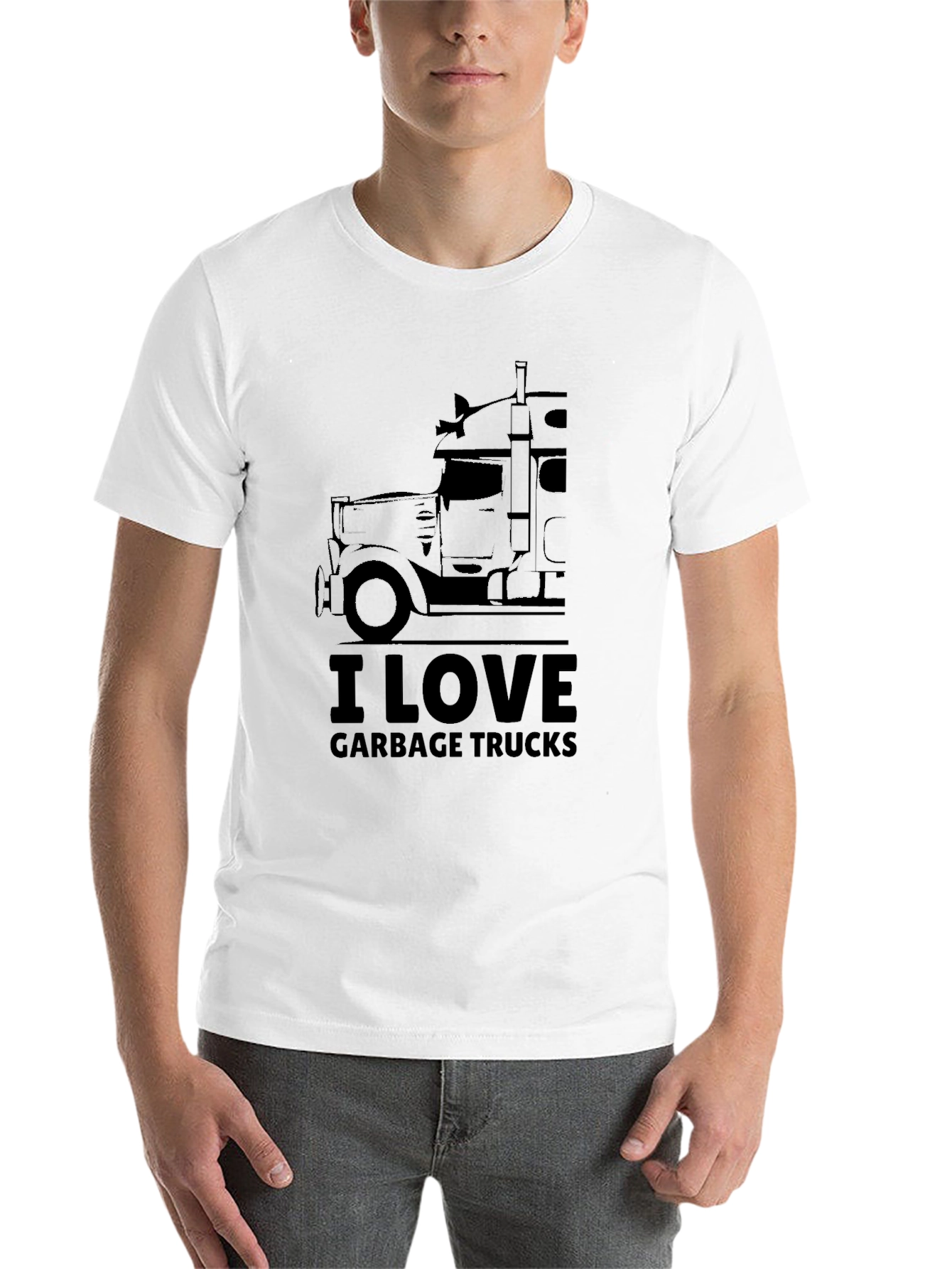 Black I Love Garbage Trucks Graphic Tee view 14