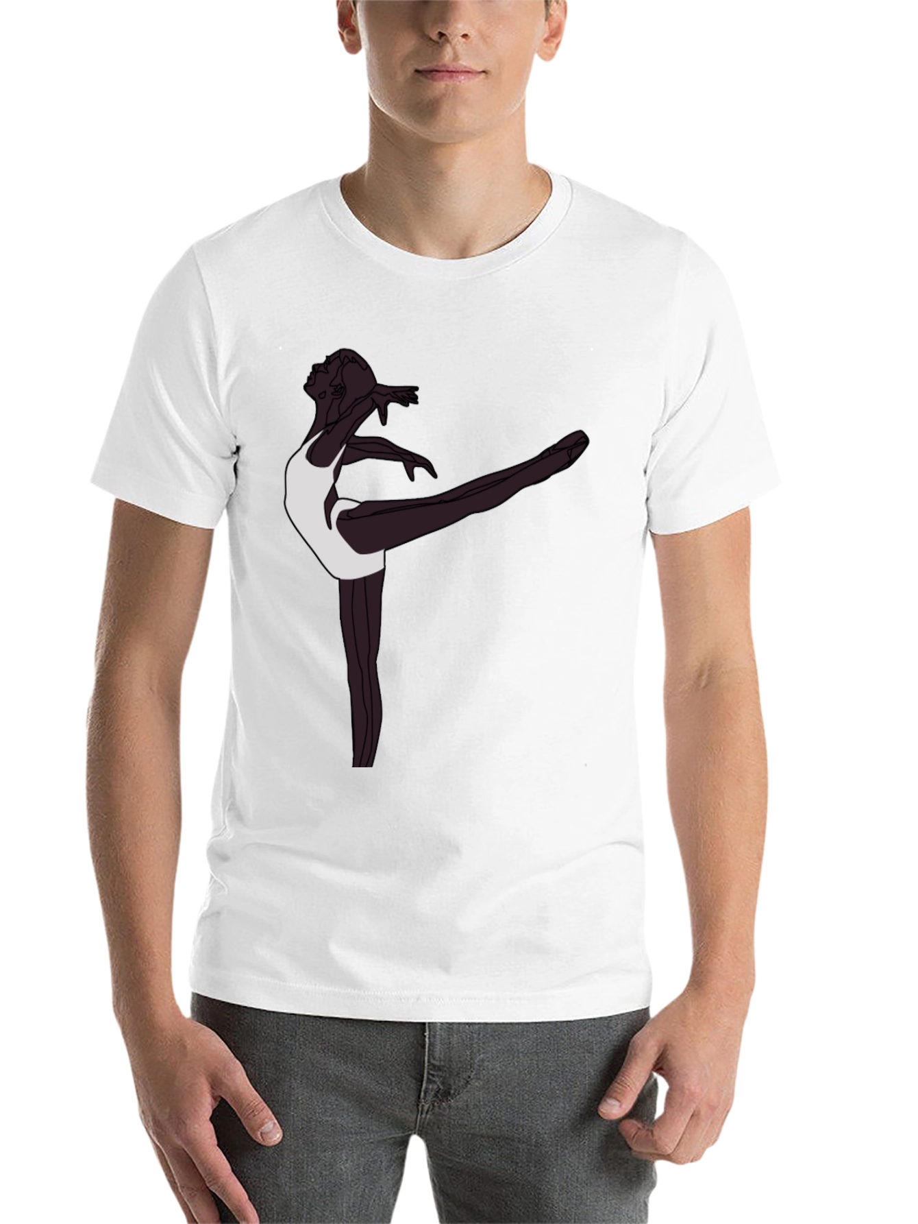 Black Ballet Dancer Graphic Tee - Stylish Men's T-Shirt view 14
