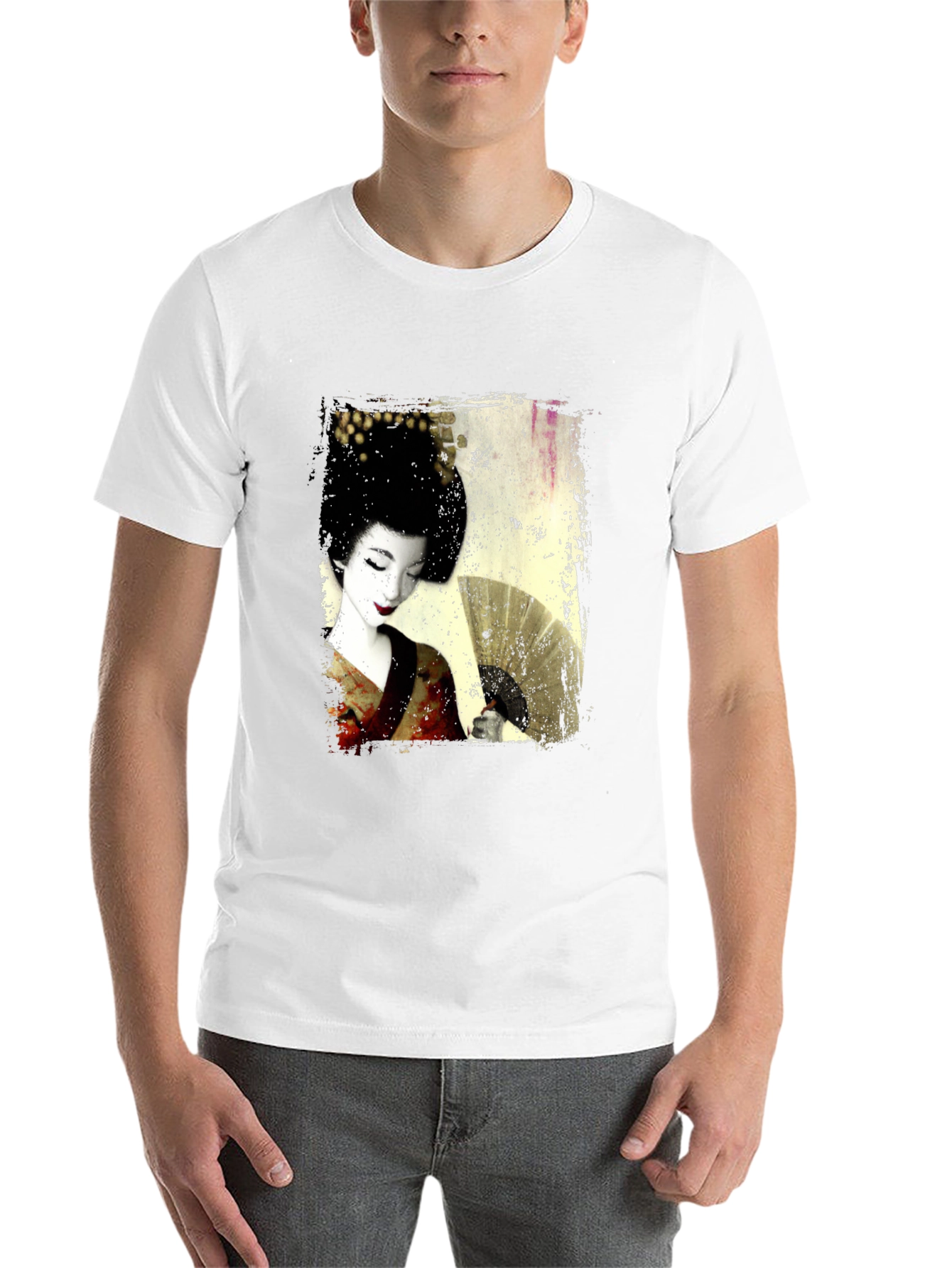 Black Geisha Print Black T-Shirt view 14