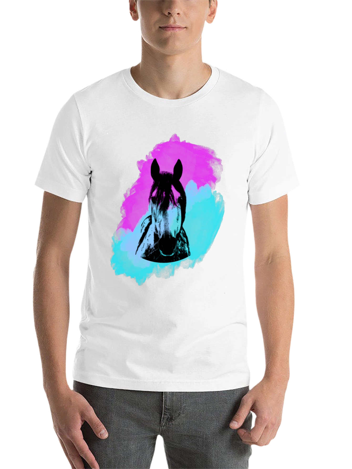 Black Horse Graphic Tee - Artistic Style view 14