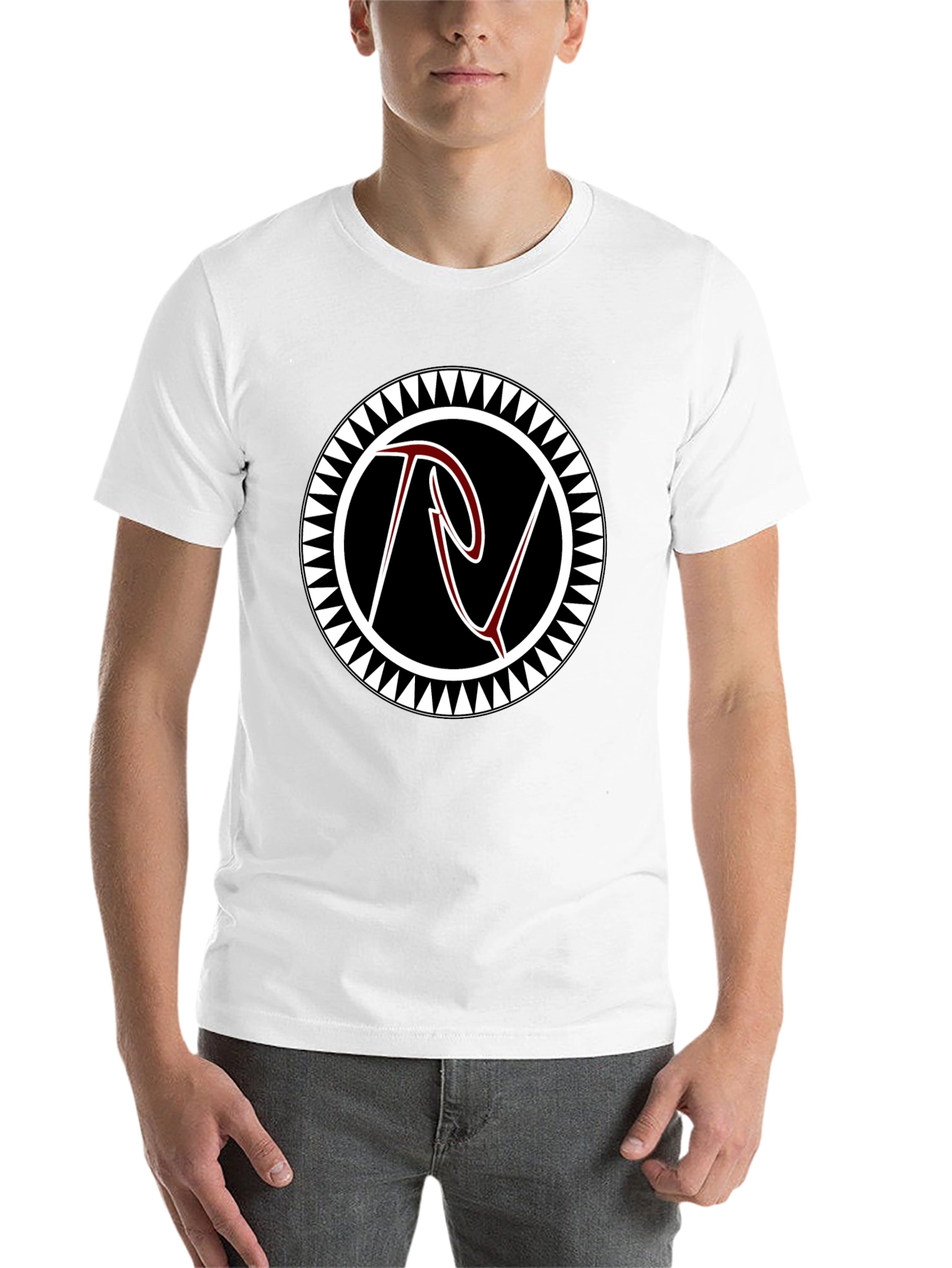 Black Black Tee with Tribal Circle Logo view 14