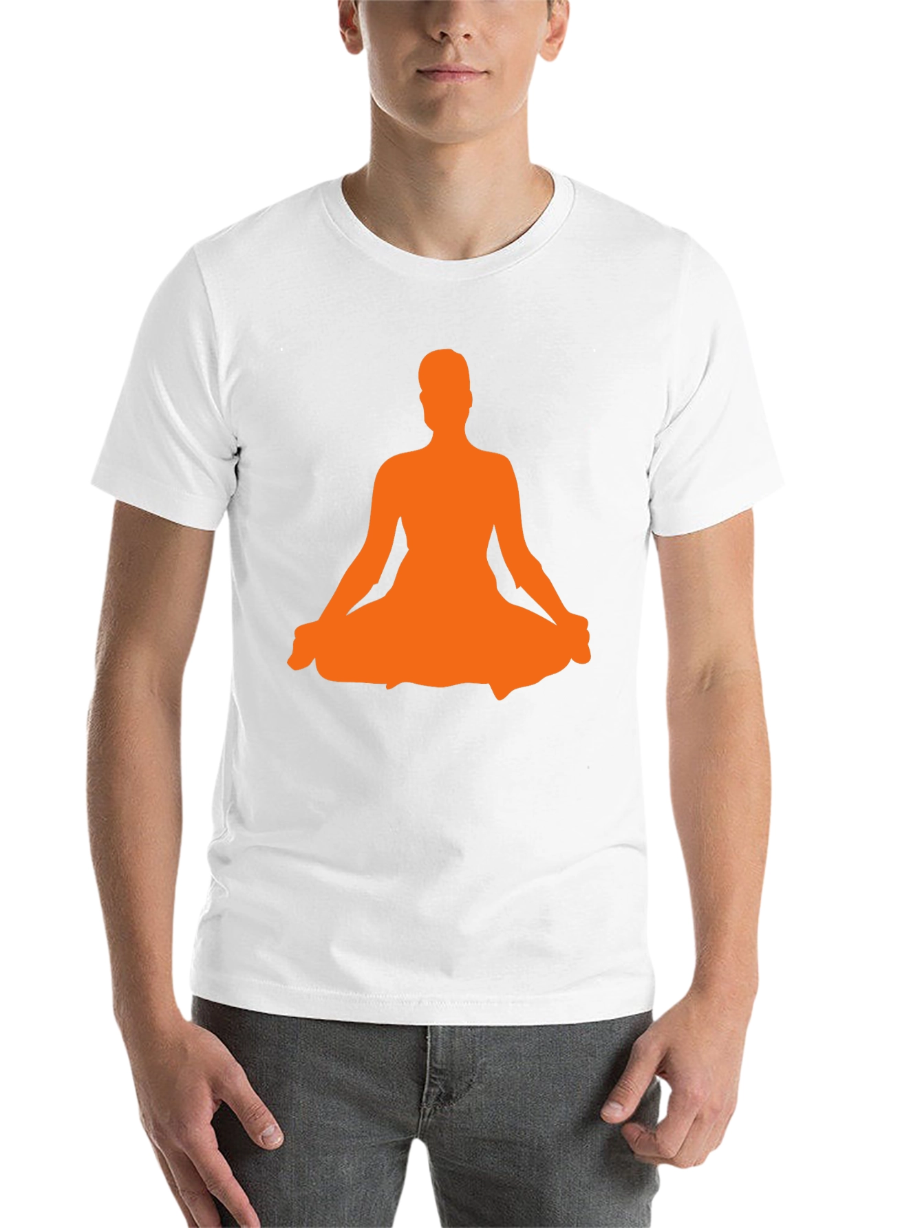 Black Yoga Meditation Silhouette Black T-Shirt view 14