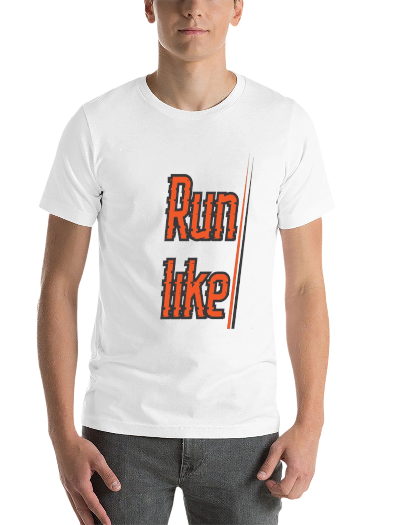 Black Run Like T-Shirt - Black Athletic Graphic Tee view 14