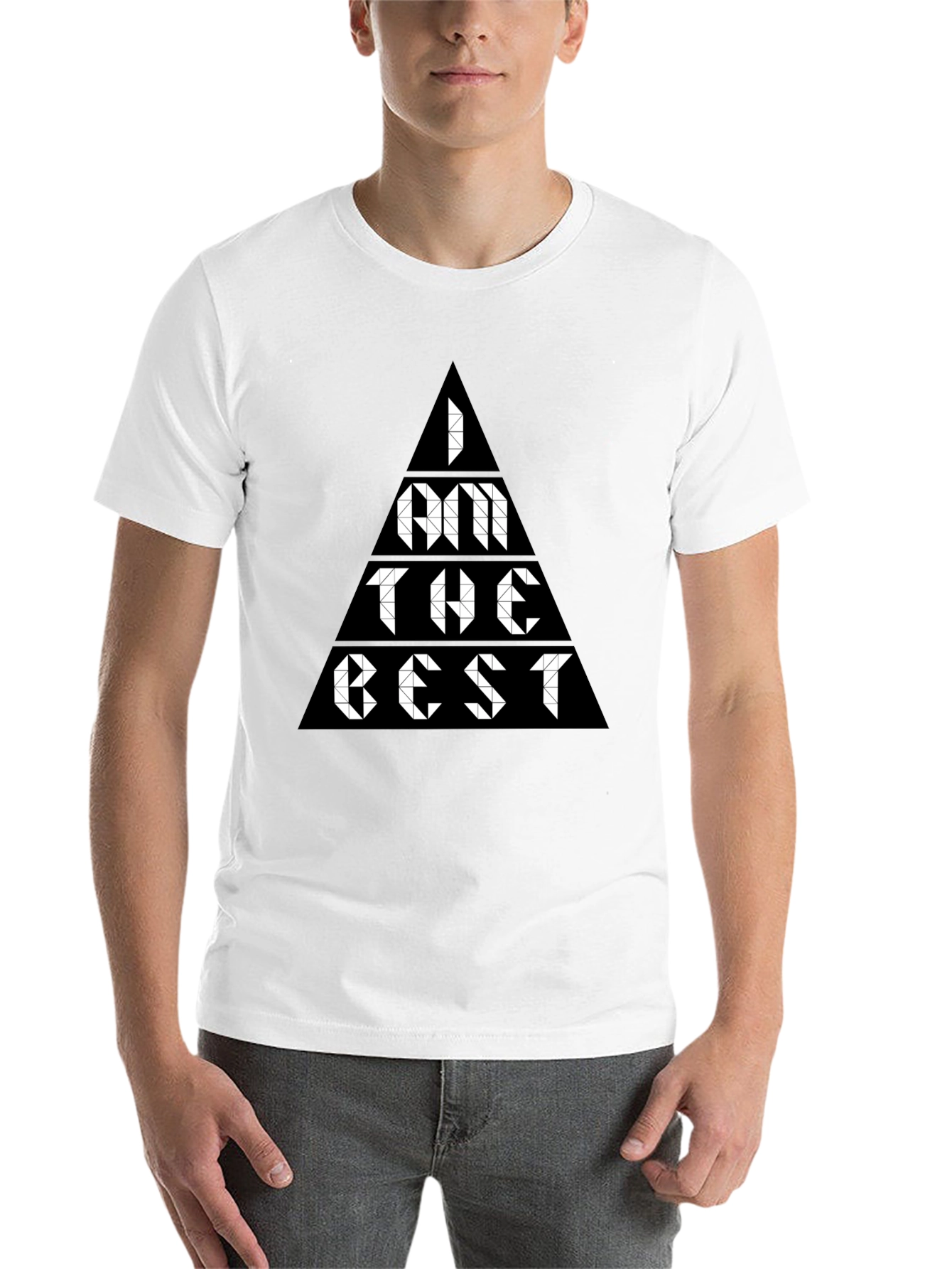 Black I Am The Best Triangle Graphic Tee view 14