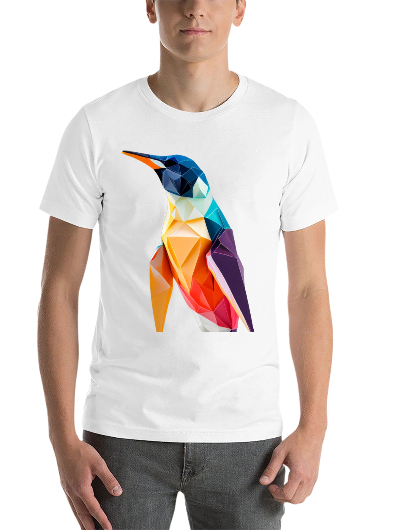 Black Geometric Penguin Graphic Tee - Modern Stylish Design view 14