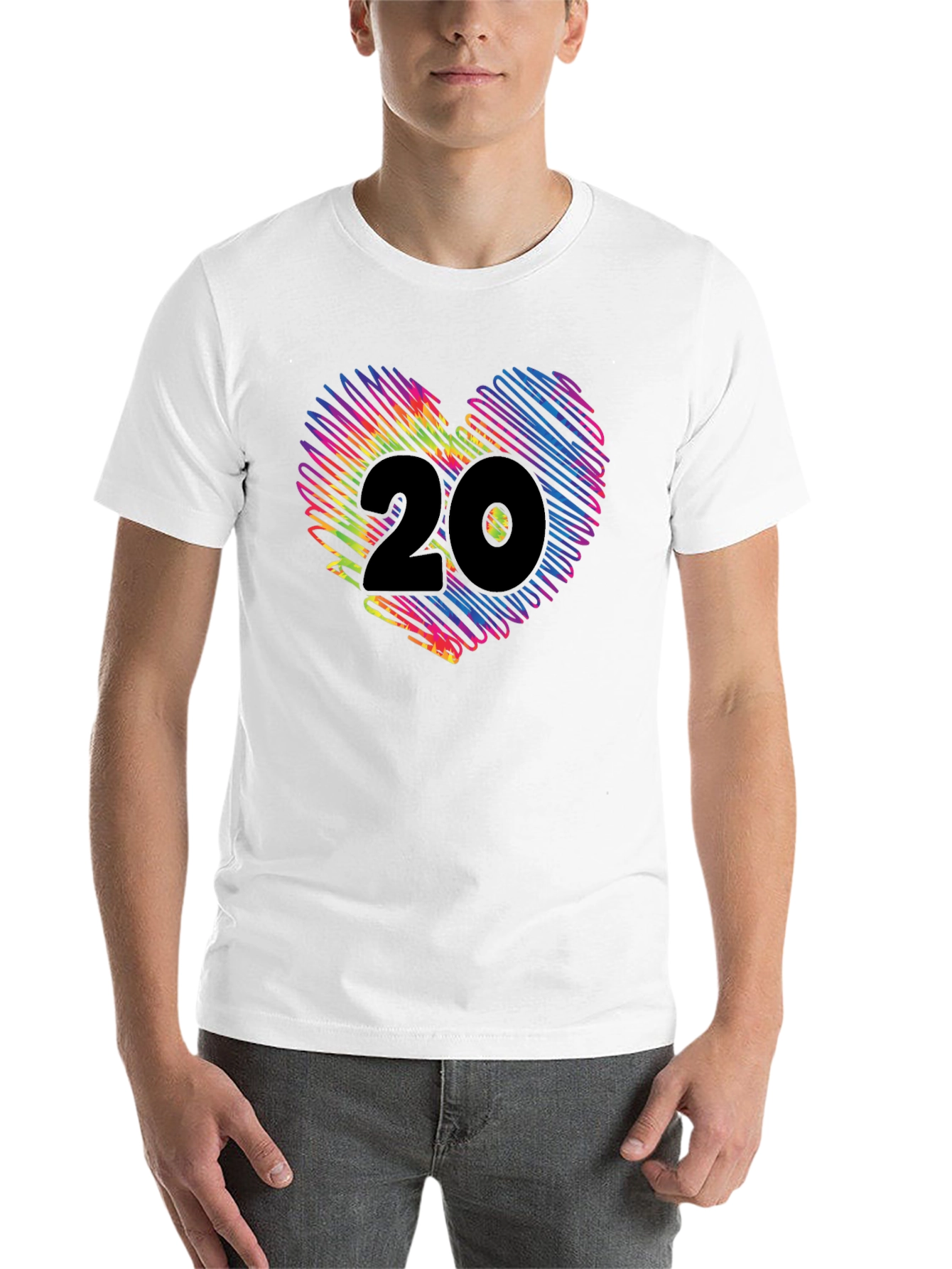 Black Vibrant Heart 20 Graphic Tee - Black view 14