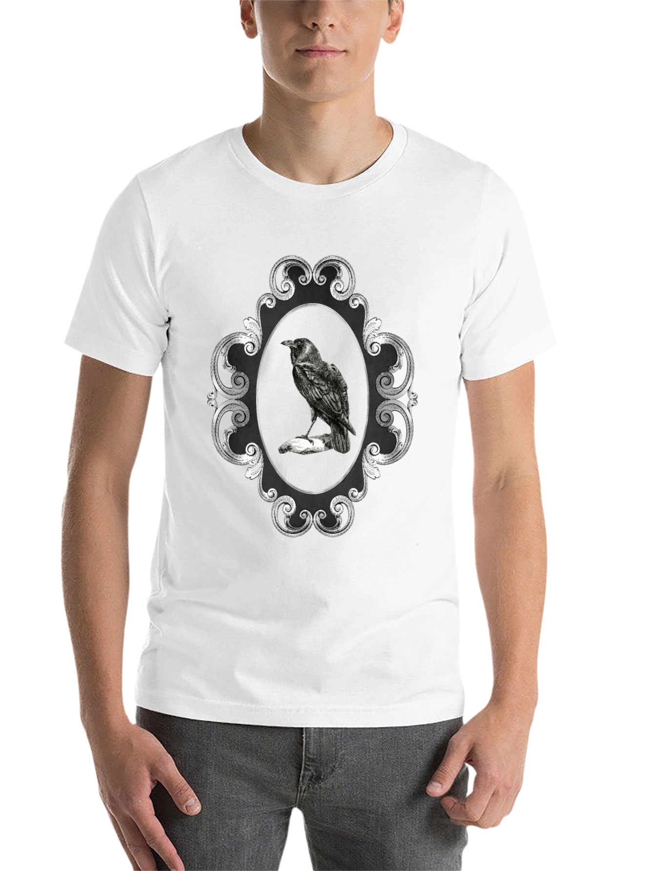 Black Raven Framed Black T-Shirt view 14