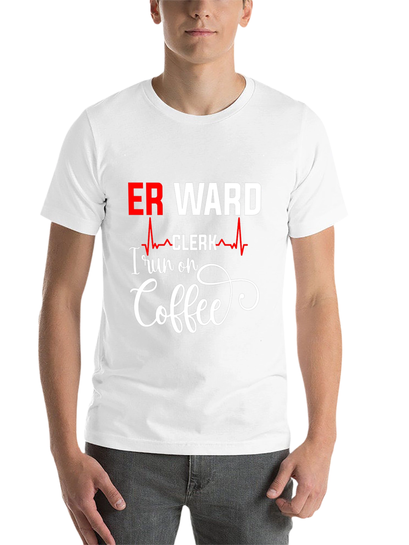 Black ER Ward Clerk Coffee T-Shirt view 14