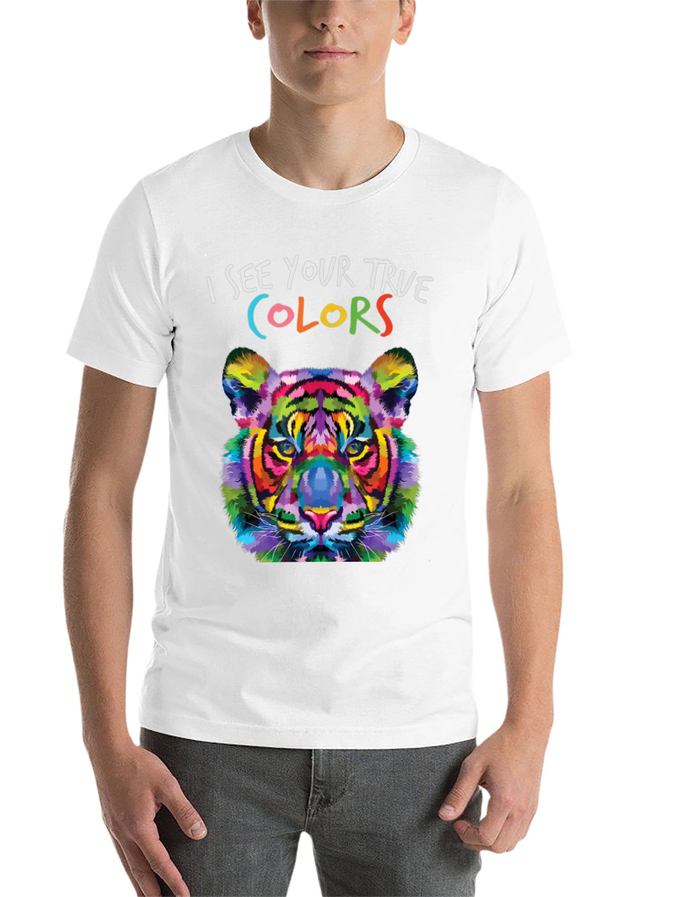 Black Colorful Tiger Graphic T-Shirt - See Your True Colors! view 14