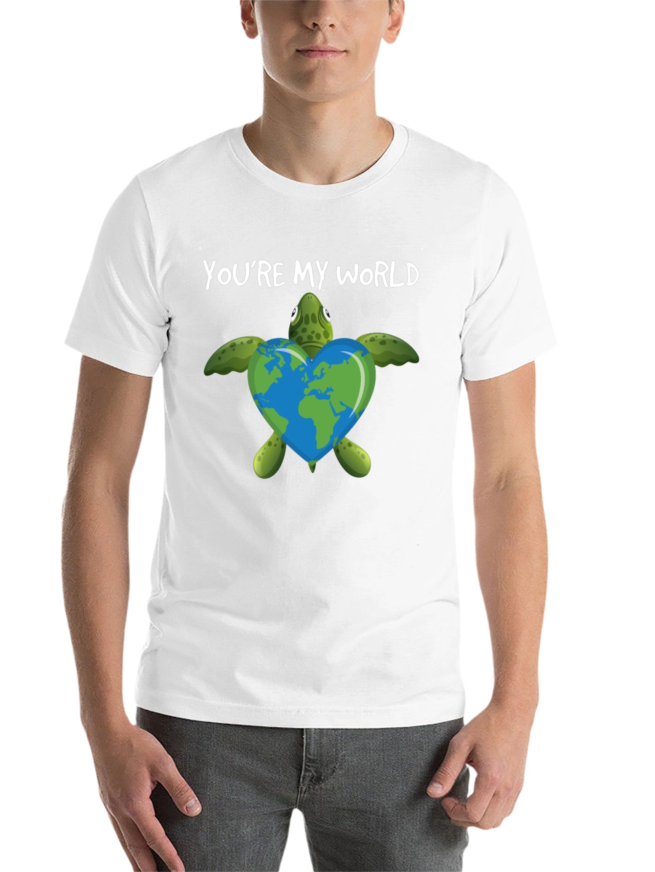 Black You're My World Turtle Heart T-Shirt view 14
