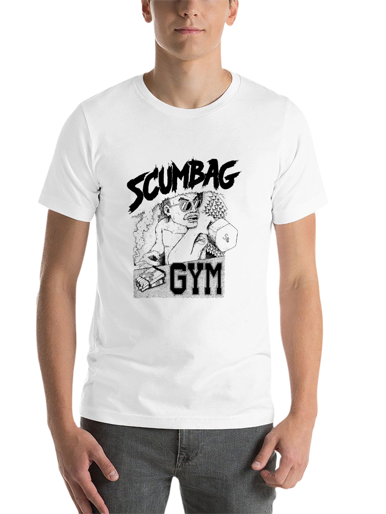 Black Scumbag Gym T-Shirt - Black Graphic Tee view 14