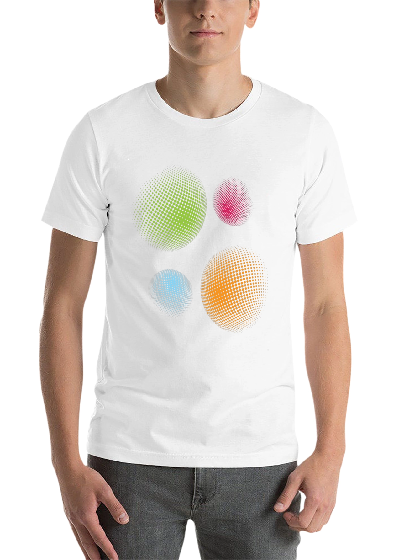 Black Abstract Spheres Graphic Print Black T-Shirt view 14