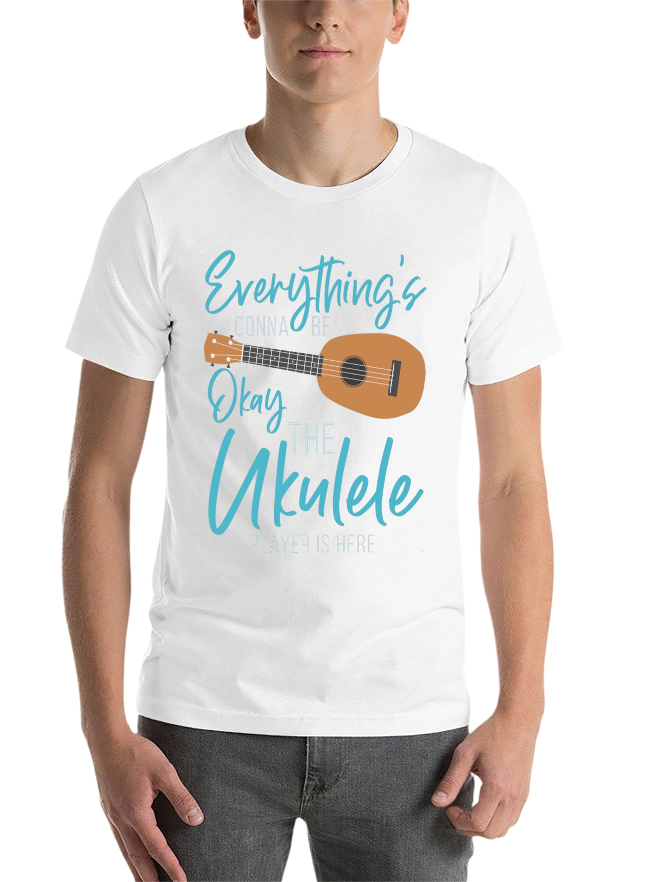Black Everything's Gonna Be Okay Ukulele T-Shirt view 14