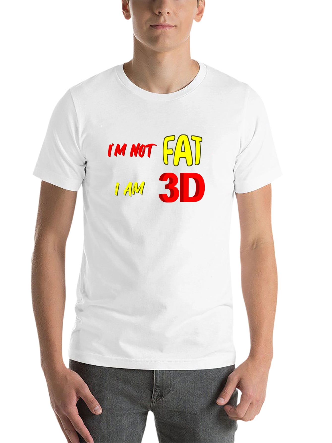 Black I'm Not Fat I'm 3D Graphic T-Shirt, Funny Statement Tee view 14