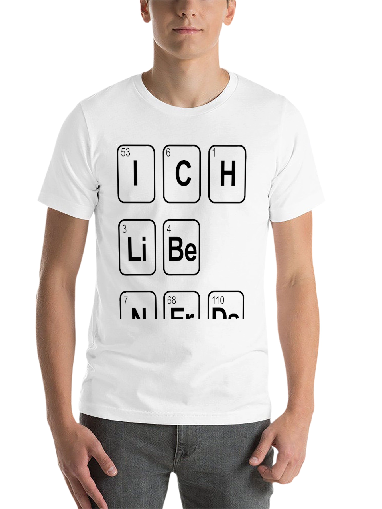 Black Ich Liebe Nerds Periodic Table T-Shirt view 14