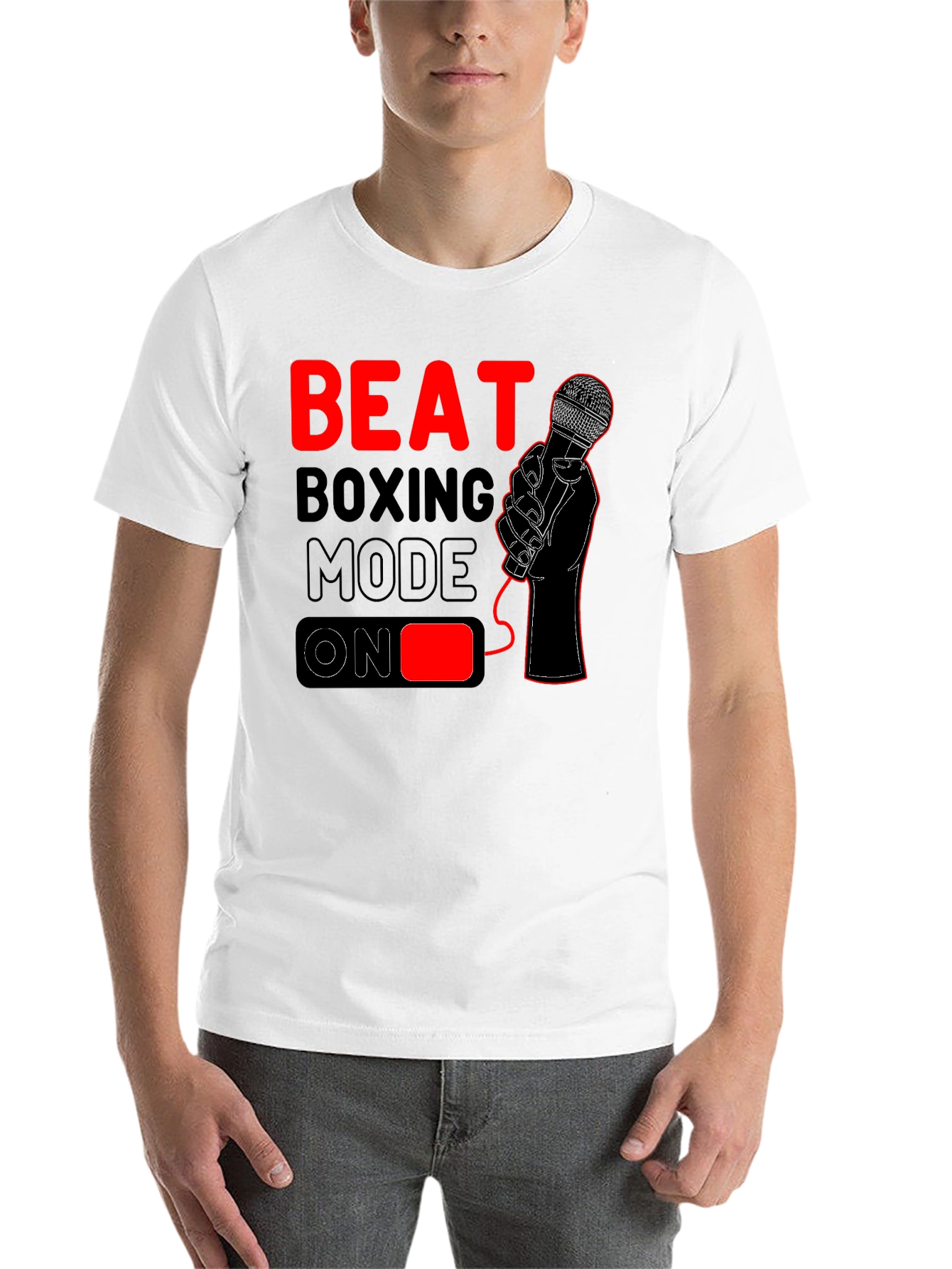 Black Beat Boxing Mode On T-Shirt - Black view 14