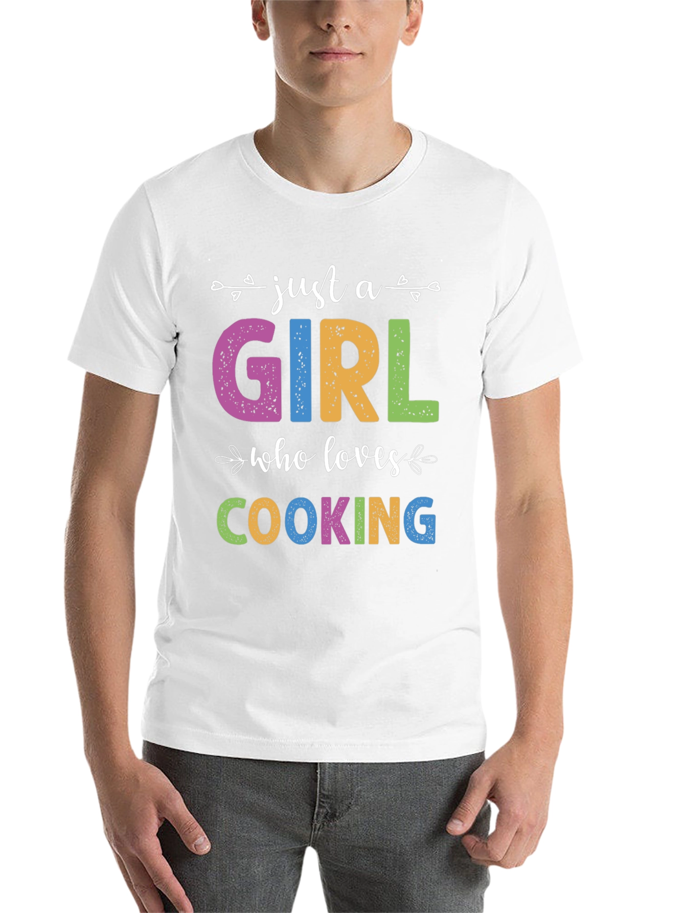 Black Just A Girl Who Loves Cooking T-Shirt view 14