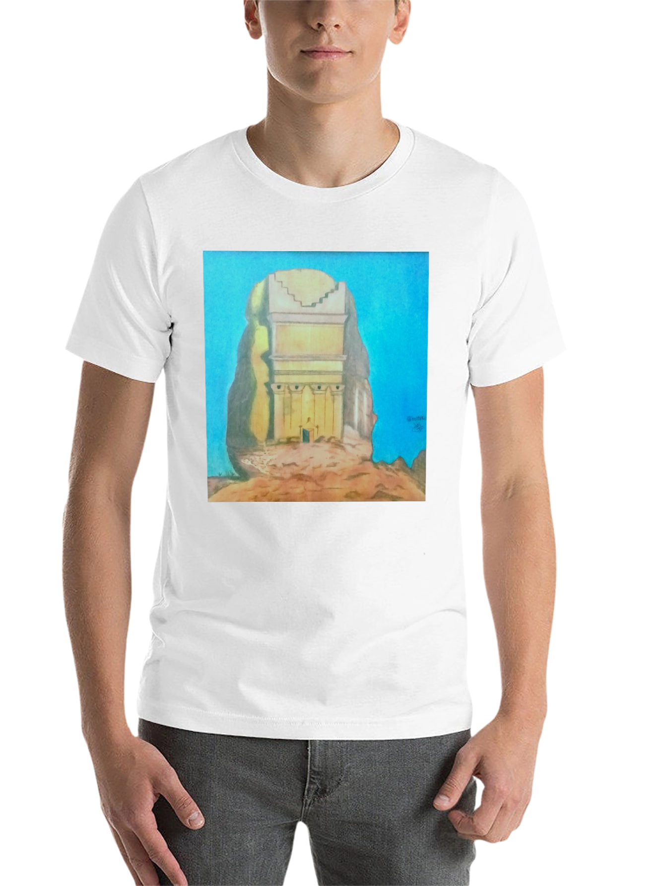 Black Monumental Artwork Tee - Unique Graphic T-Shirt view 14
