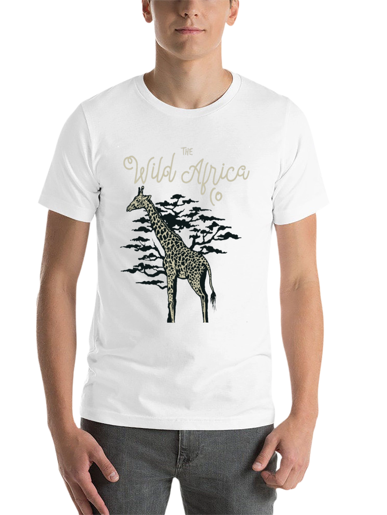 Black The Wild Africa Co. Giraffe Print Black T-Shirt view 14
