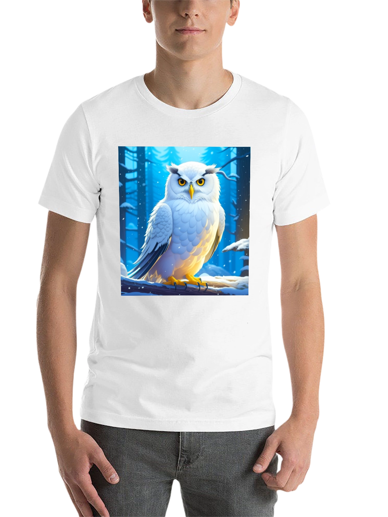 Black Owl Graphic Print Black T-Shirt view 14