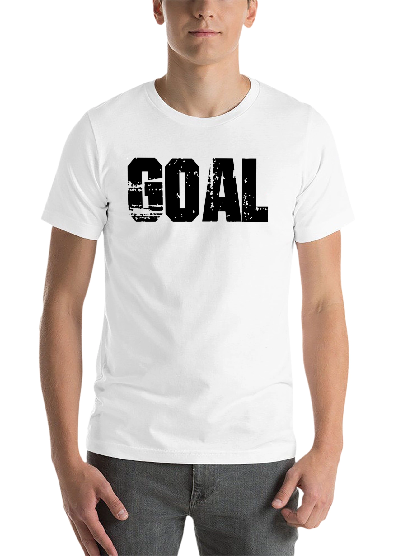 Black Men's GOAL Black Graphic T-Shirt view 14