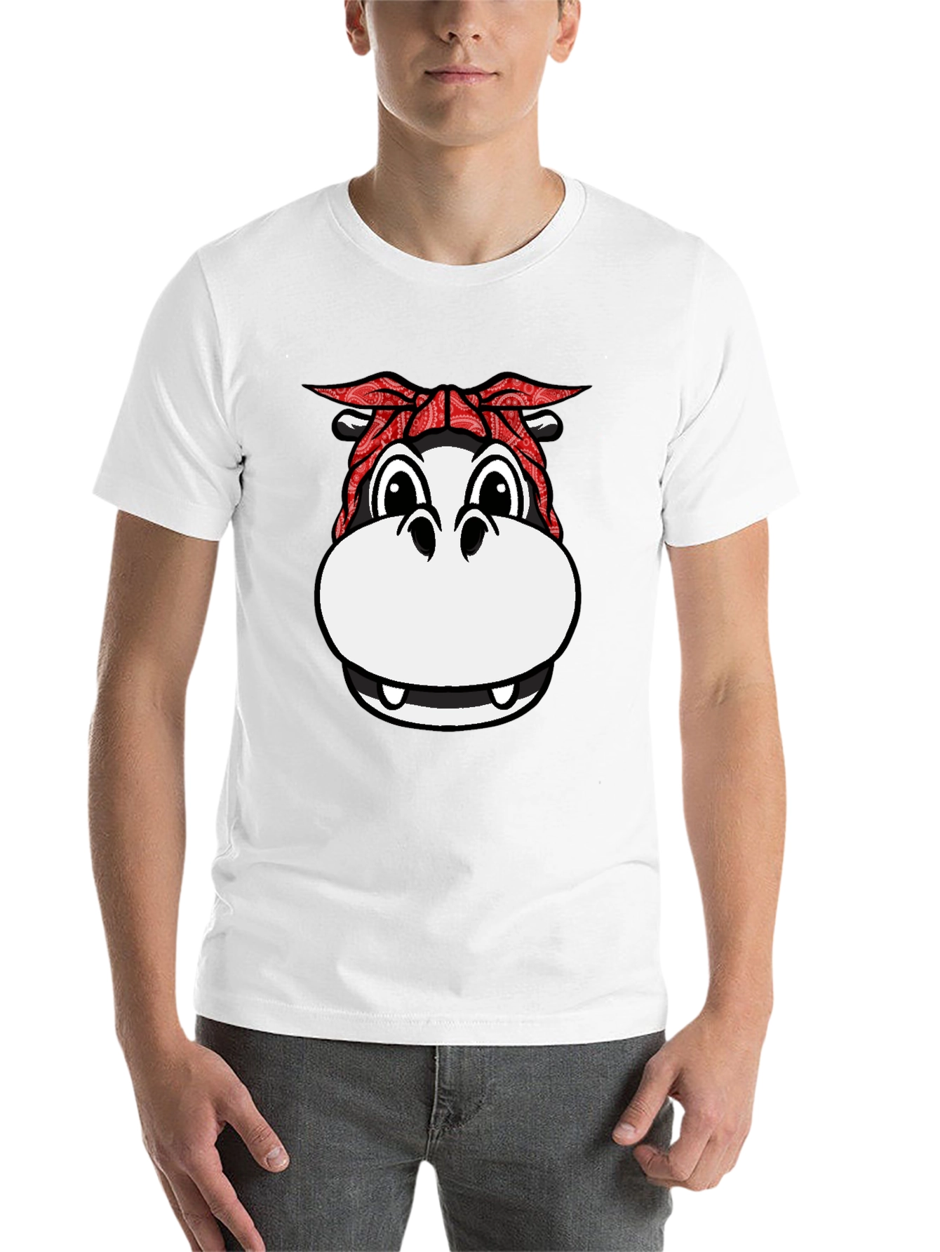 Black Gangster Hippo T-Shirt - Funny Animal Graphic Tee view 14