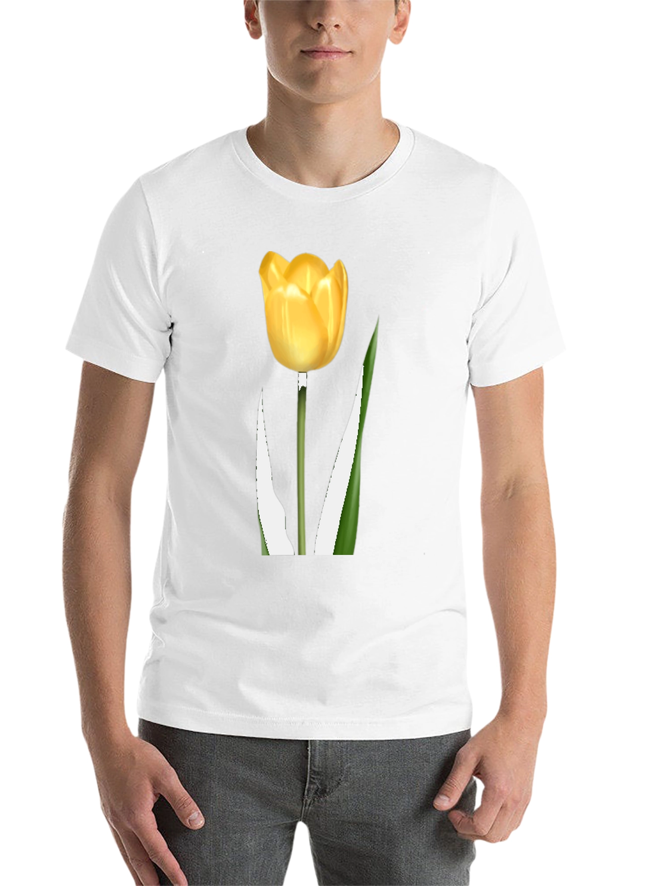 Black Tulip Graphic Tee - Black Cotton Blend view 14