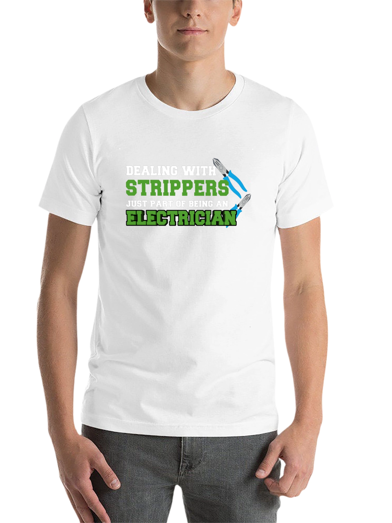 Black Electrician Stripper Humor Graphic T-Shirt view 14